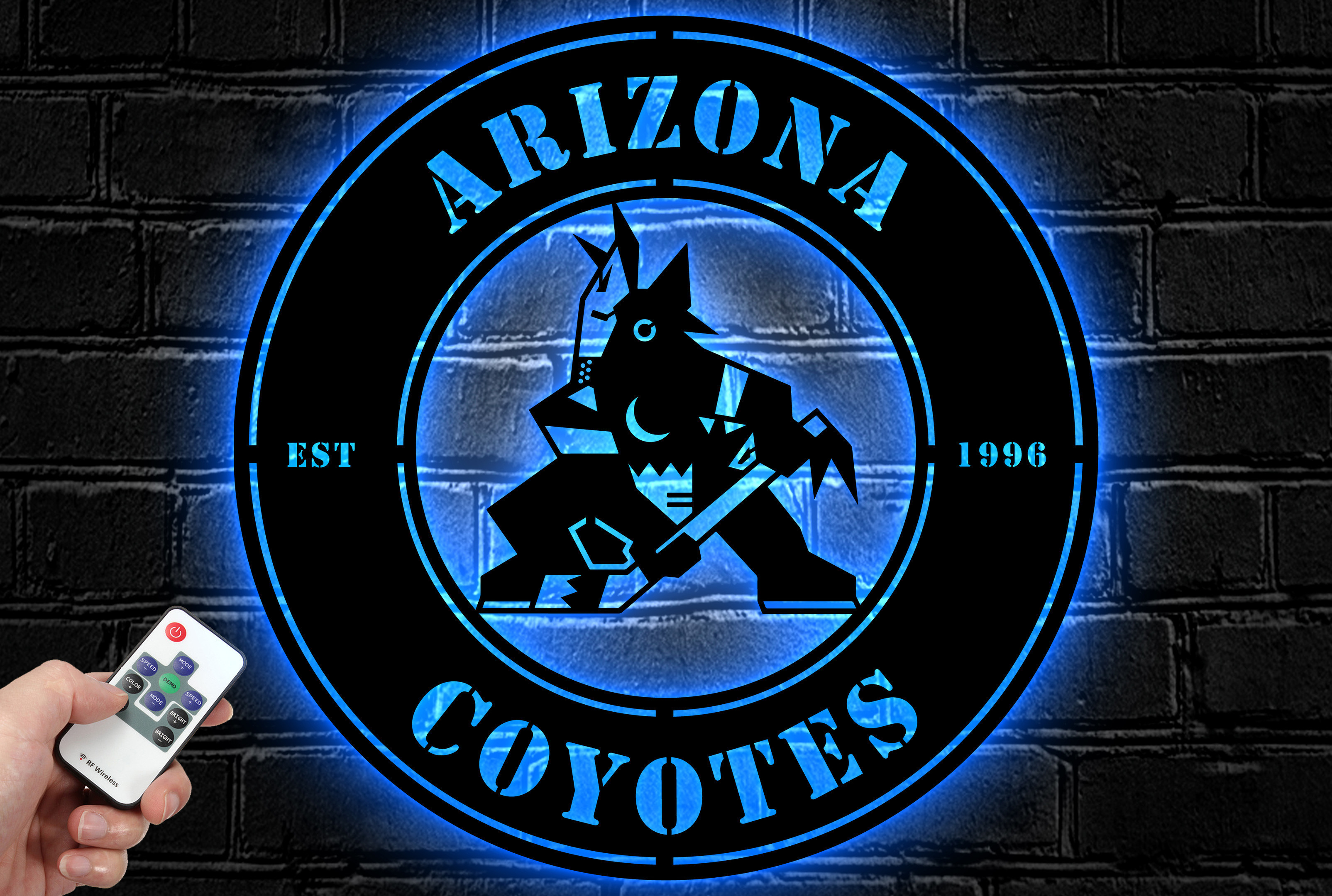 Arizona Coyotes Metal Sign LED Light NHL Wall Art Home Decor