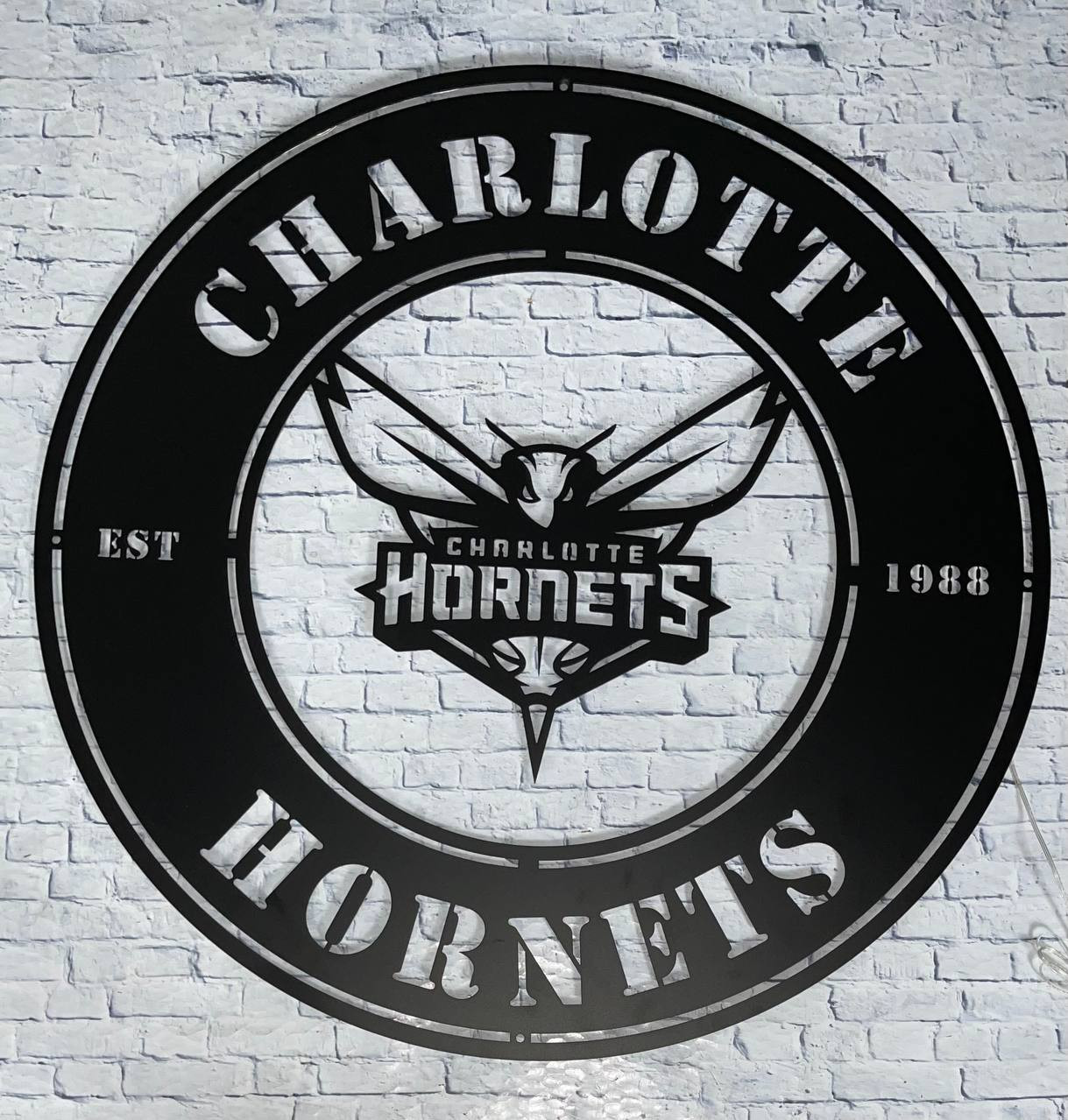 Charlotte Hornets Metal Sign LED Light NBA Wall Art Home Decor