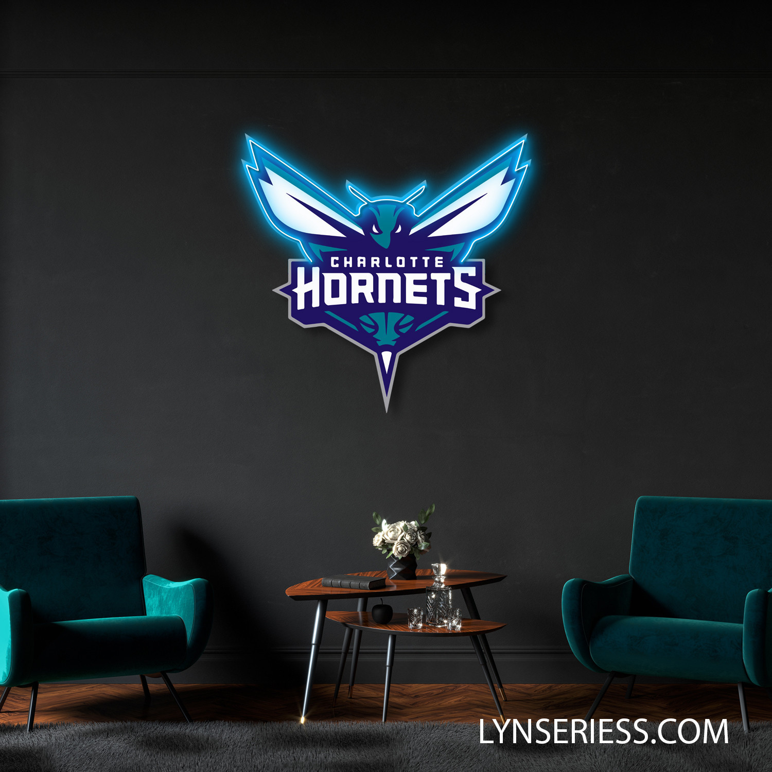 Charlotte Hornets Neon LED Sign NBA Acrylic Artwork Wall Art Home Decor