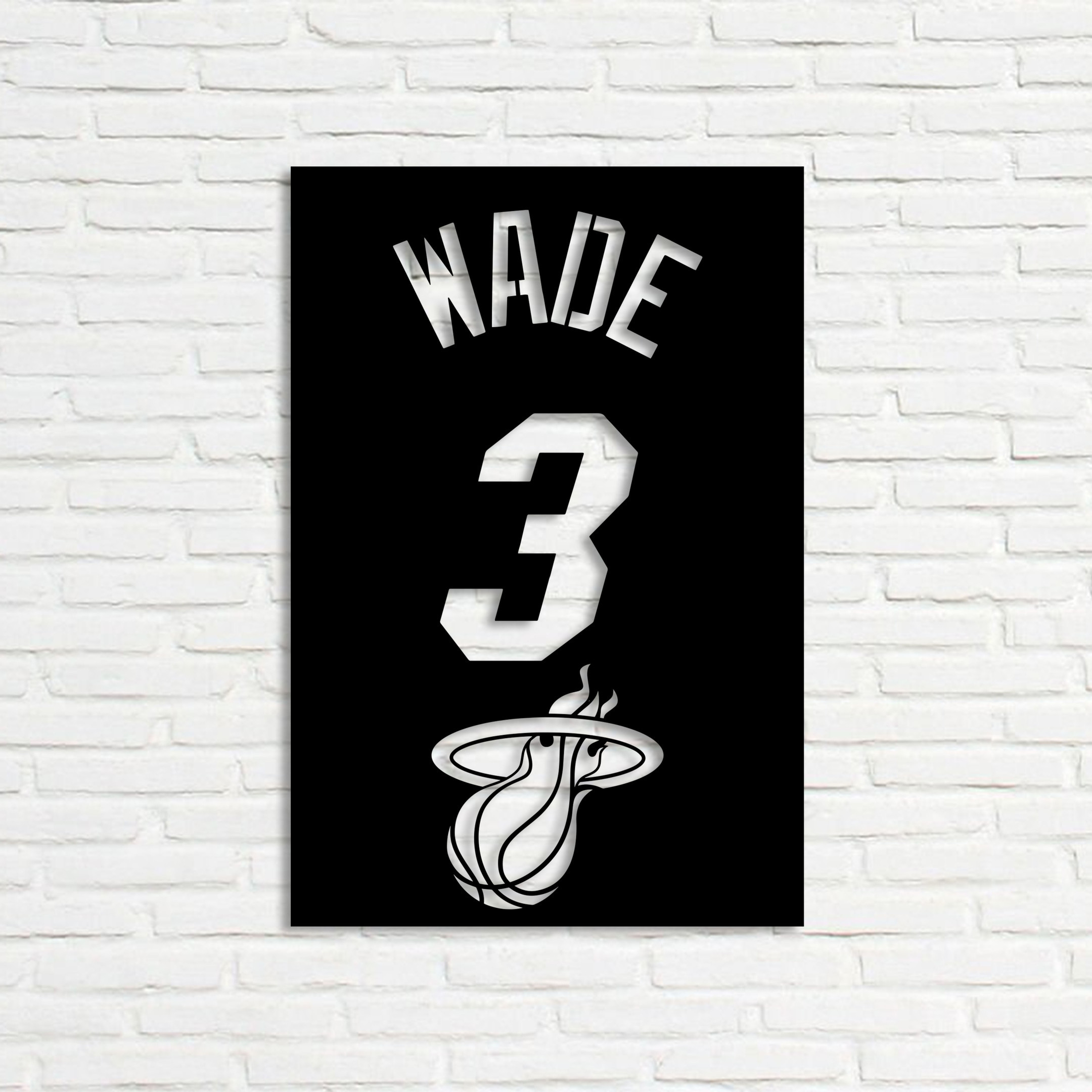 Custom Dwyane Wade 3 Miami Heat Metal Sign LED Light NBA Fan Wall Art Home Decor
