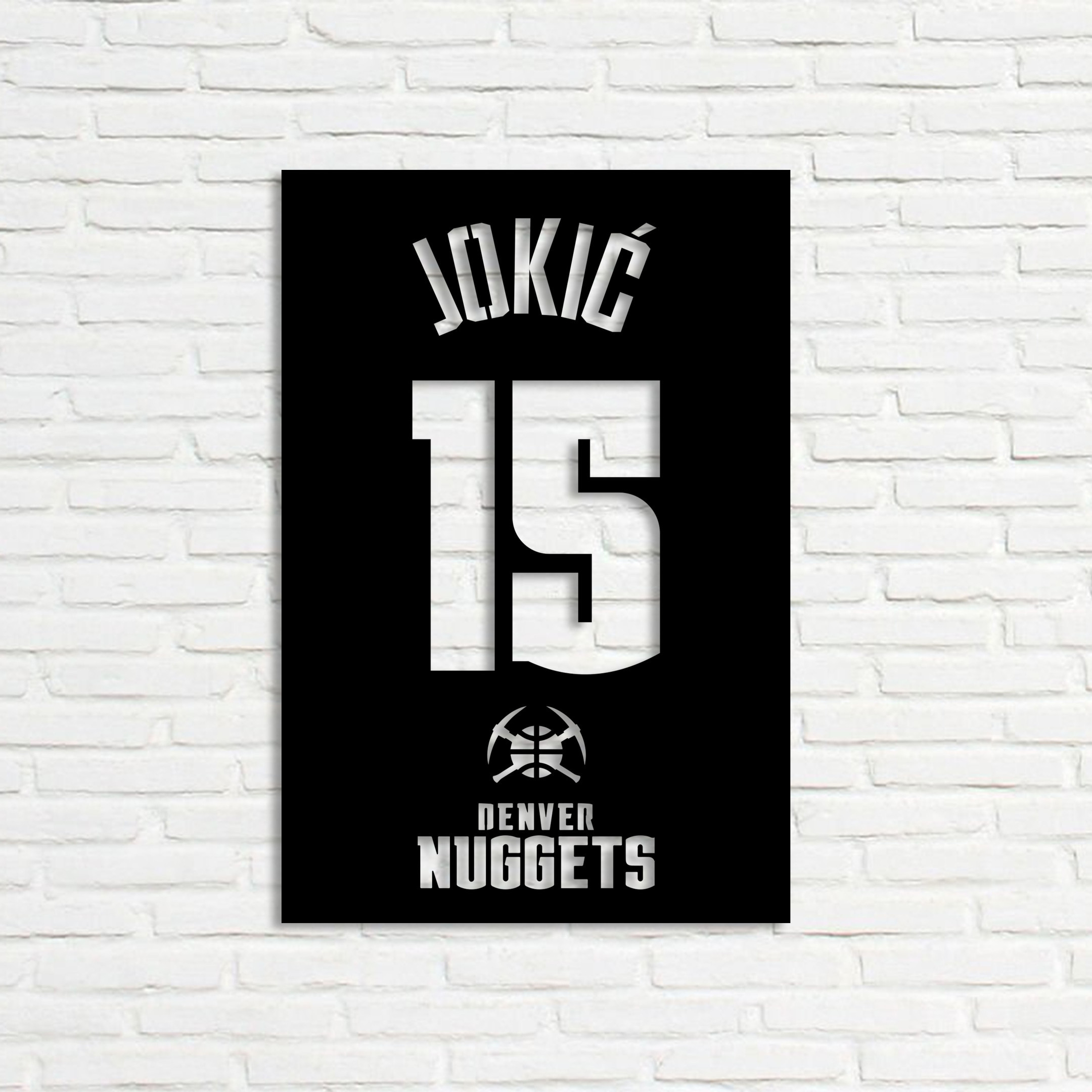 Custom Nikola Jokic 15 Denver Nuggets Metal Sign LED Light NBA Fan Wall Art Home Decor