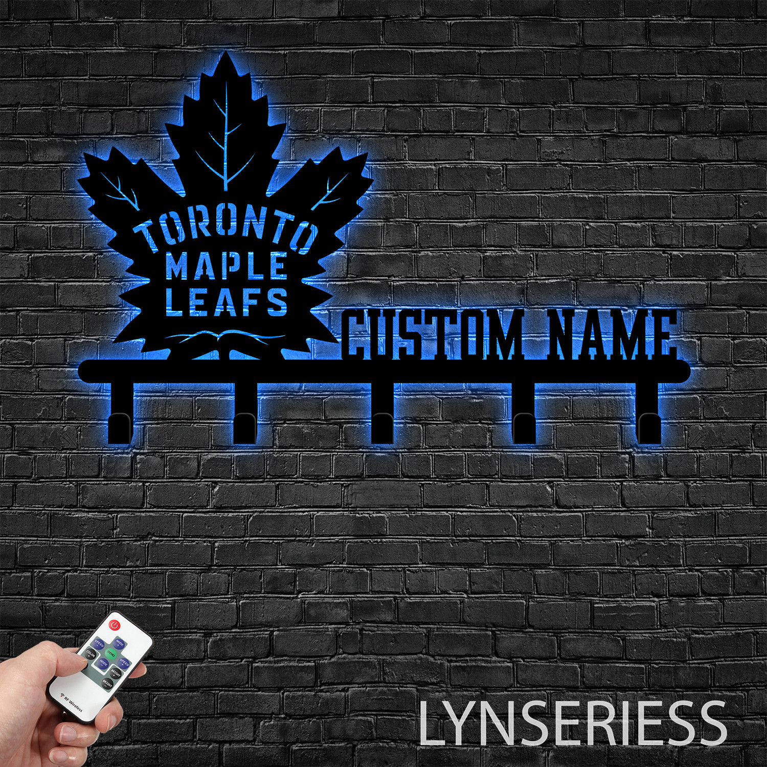 Custom Toronto Maple Leafs Metal Key Holder LED Light NHL Fan Wall Hanger