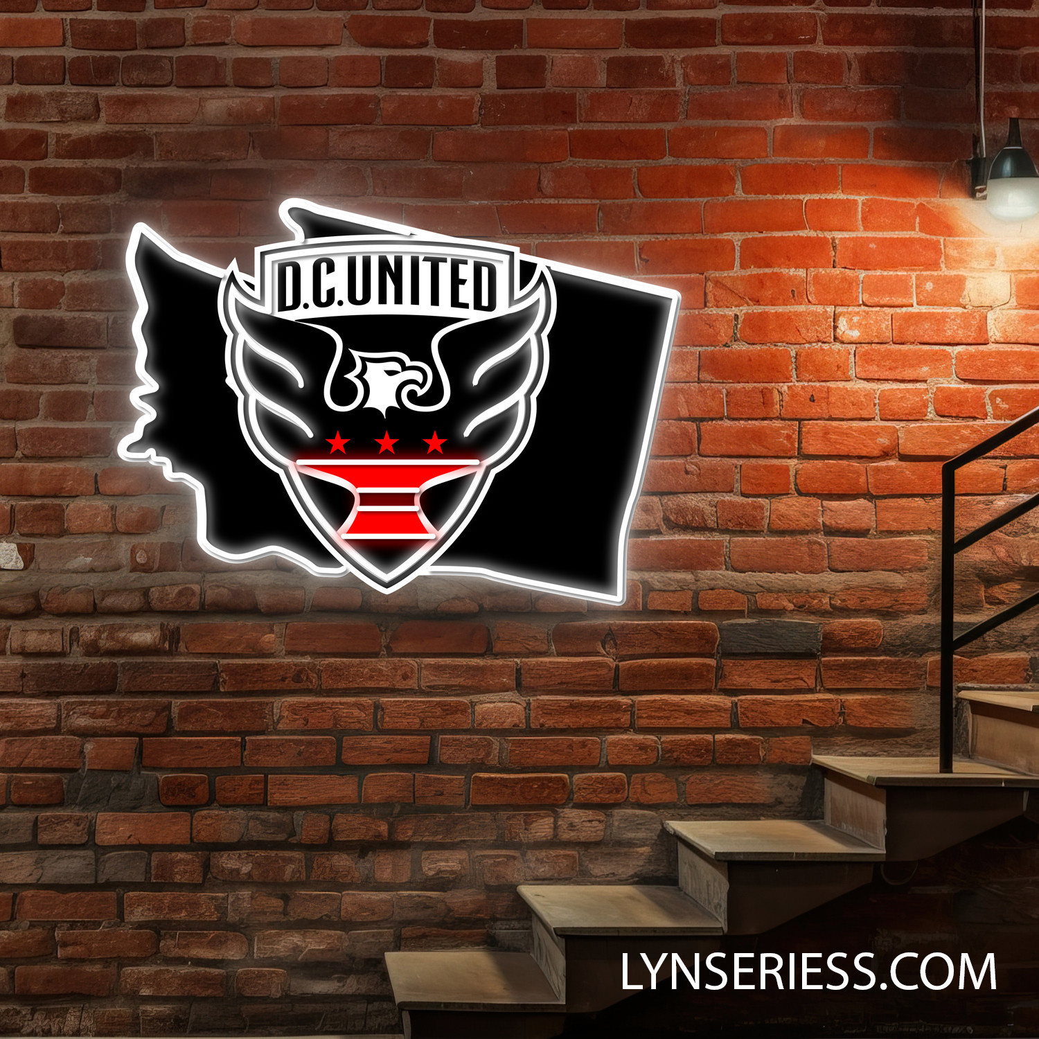 DC United FC Washington State Map Neon LED Sign MLS Acrylic Artwork Wall Art Home Decor