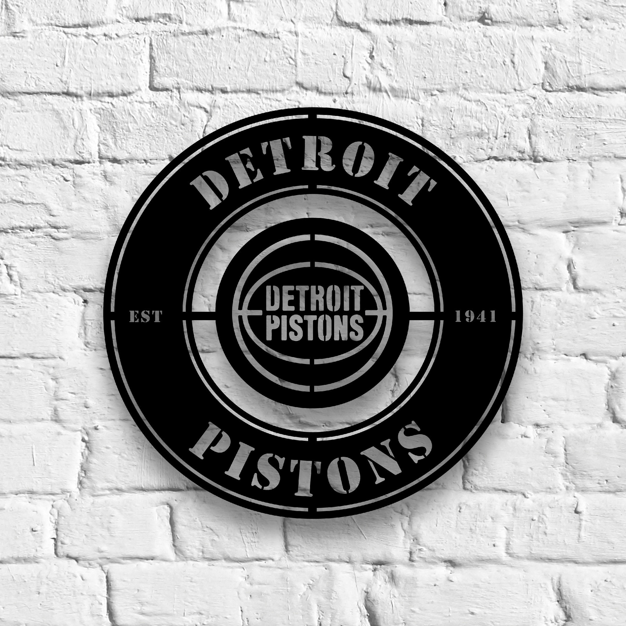 Detroit Pistons Metal Sign LED Light NBA Wall Art Home Decor