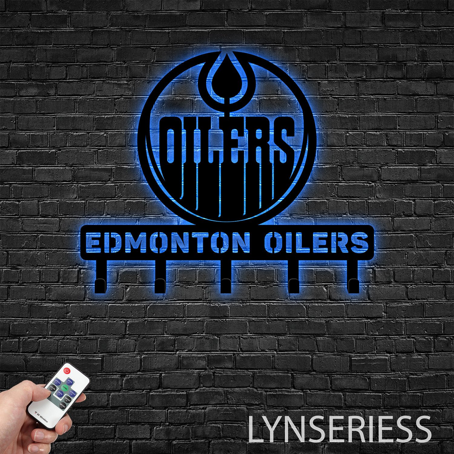 Edmonton Oilers Metal Key Holder LED Light NHL Fan Wall Hanger