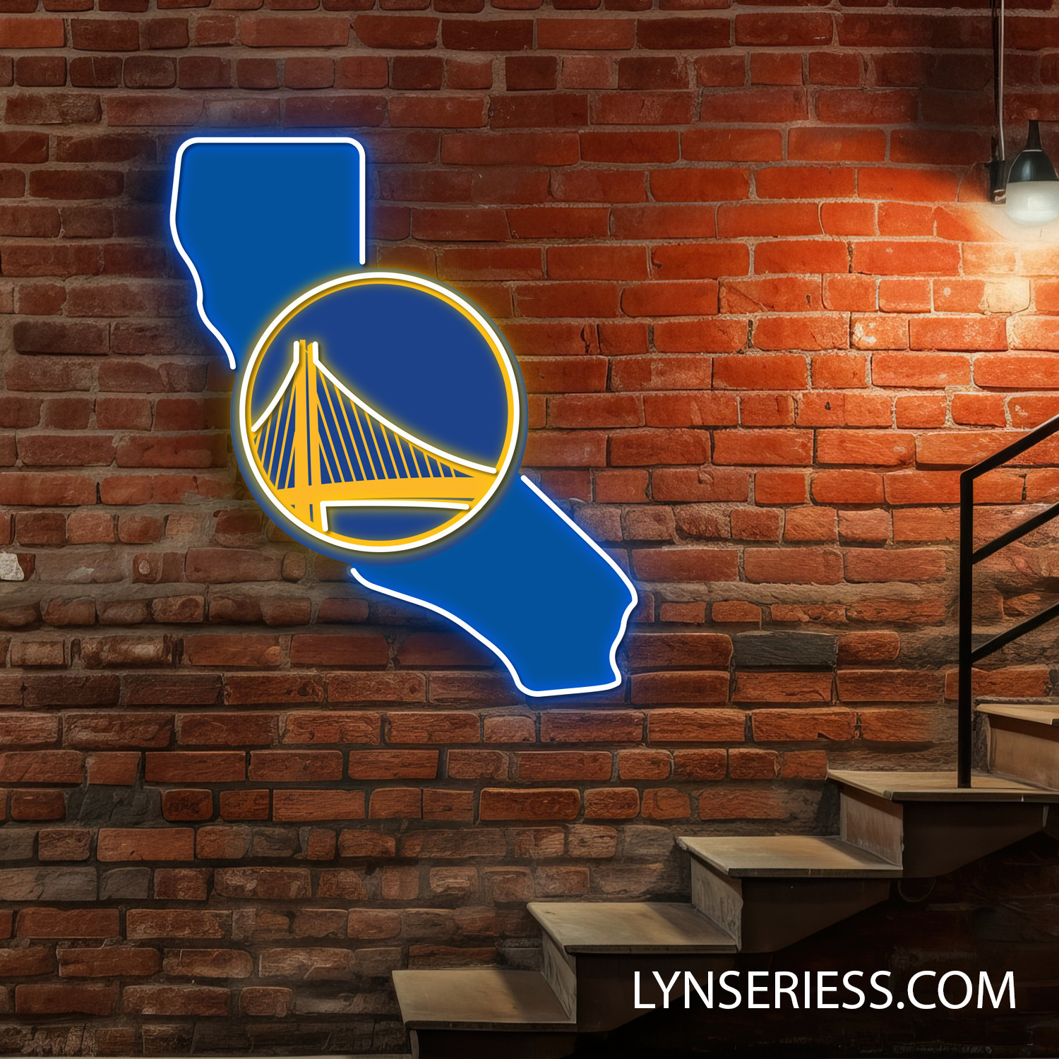 Golden State Warriors California State Map Neon LED Sign NBA Acrylic Artwork Wall Art Home Decor