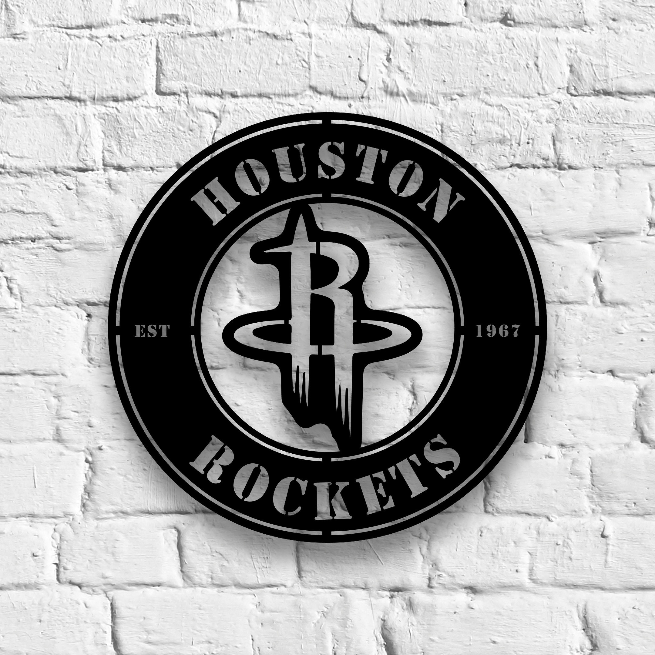 Houston Rockets Metal Sign LED Light NBA Wall Art Home Decor