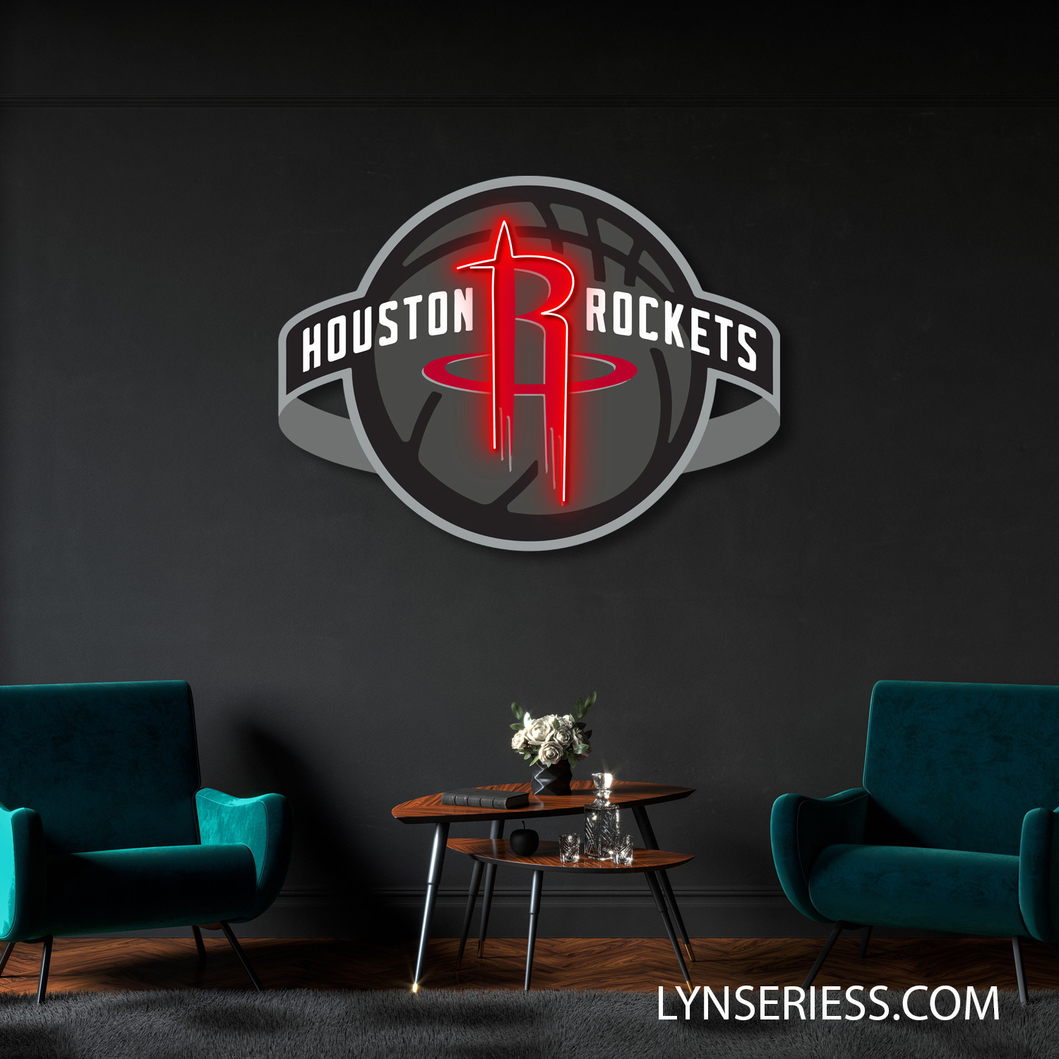 Houston Rockets Neon LED Sign NBA Acrylic Artwork Wall Art Home Decor