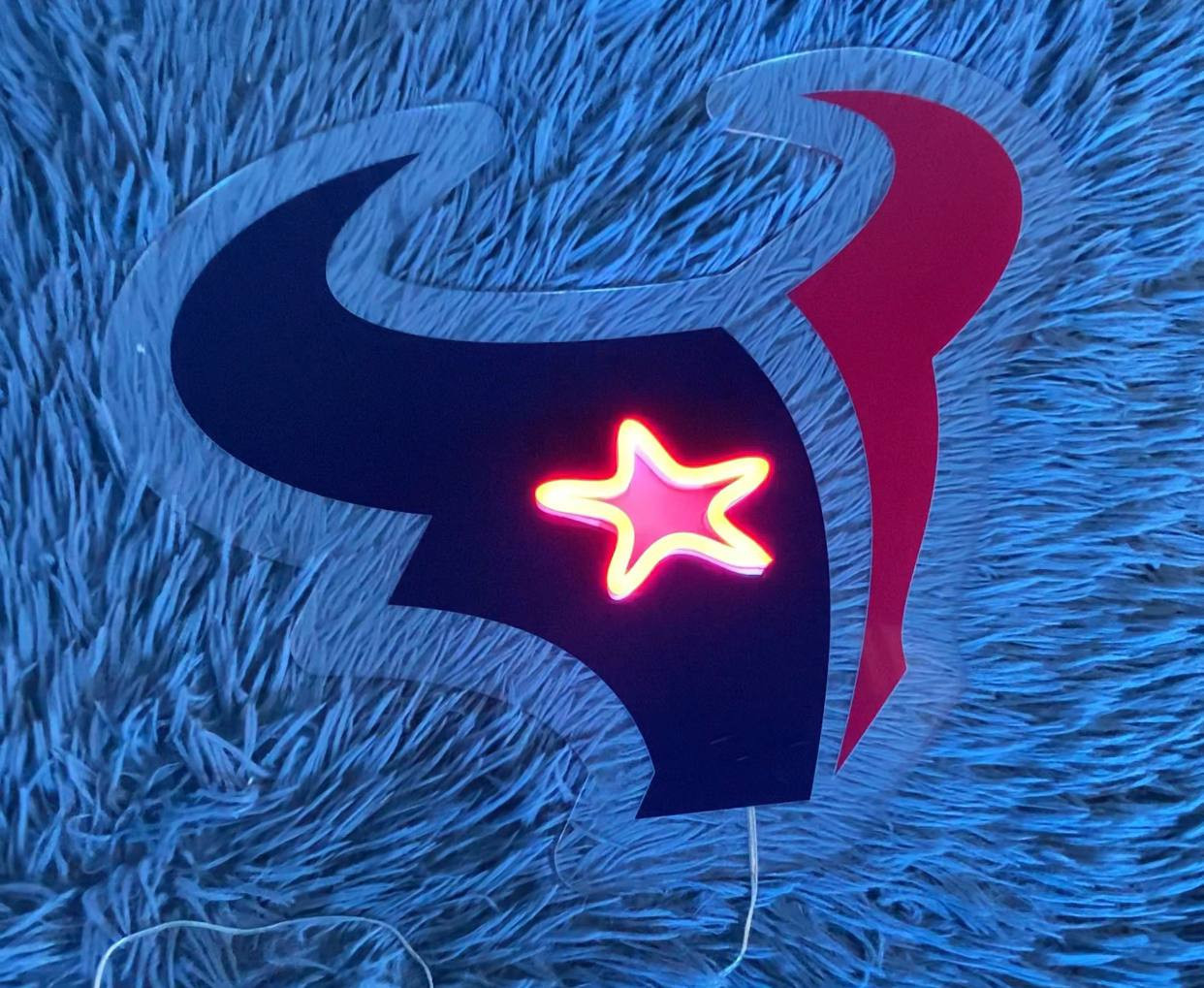 Houston Texans Neon LED Sign NFL Fan Acrylic Artwork Wall Art Home Decor
