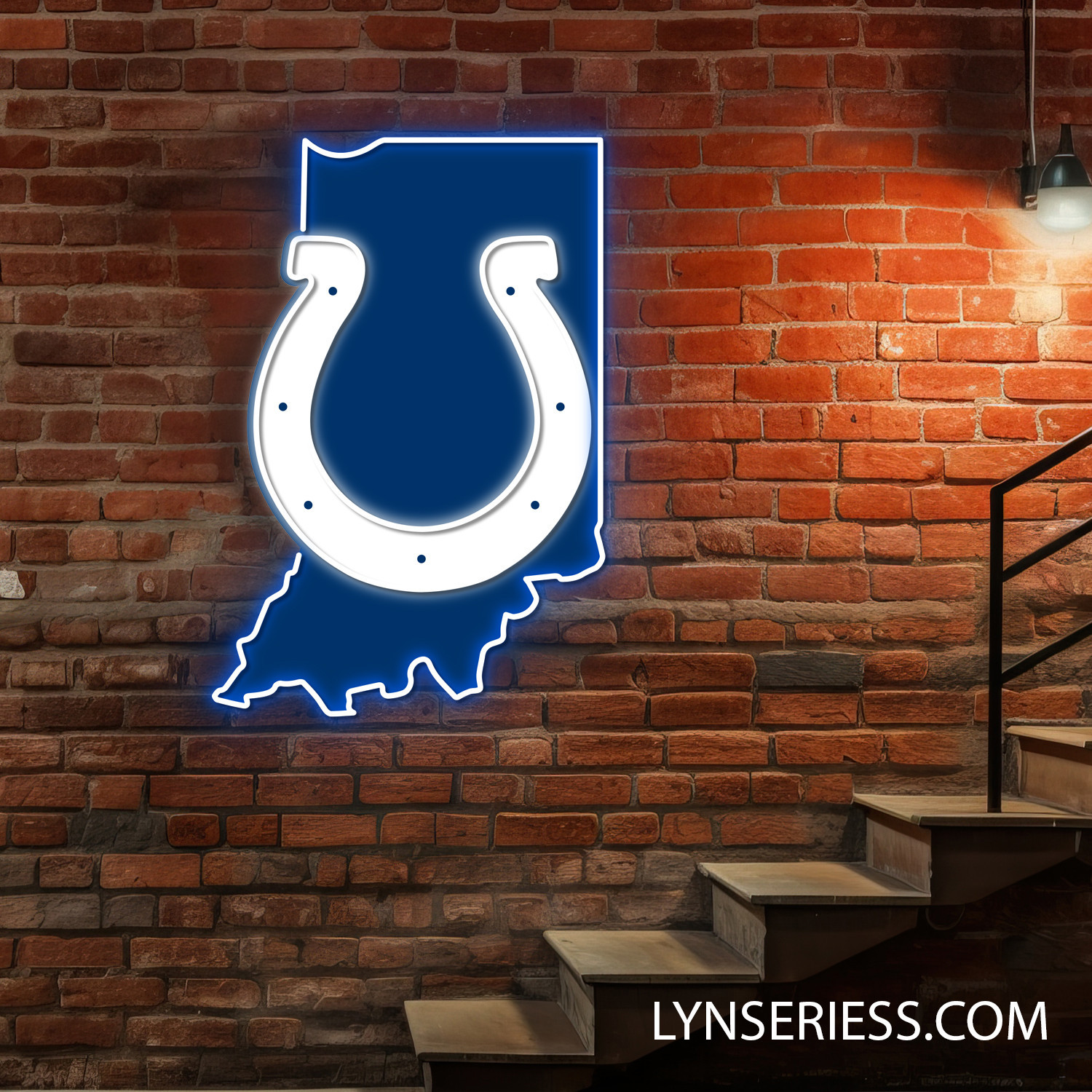 Indianapolis Colts Indiana State Map Neon LED Sign NFL Acrylic Artwork Wall Art Home Decor