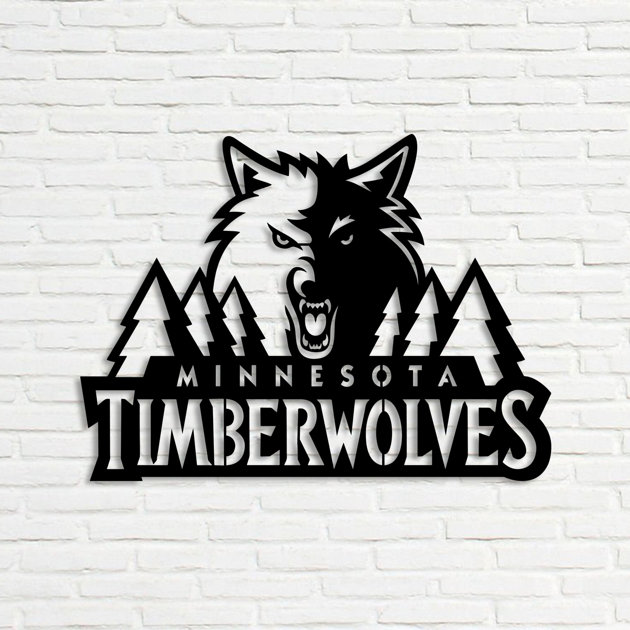 Minnesota Timberwolves Logo Metal Sign LED Light NBA Wall Art Home Decor