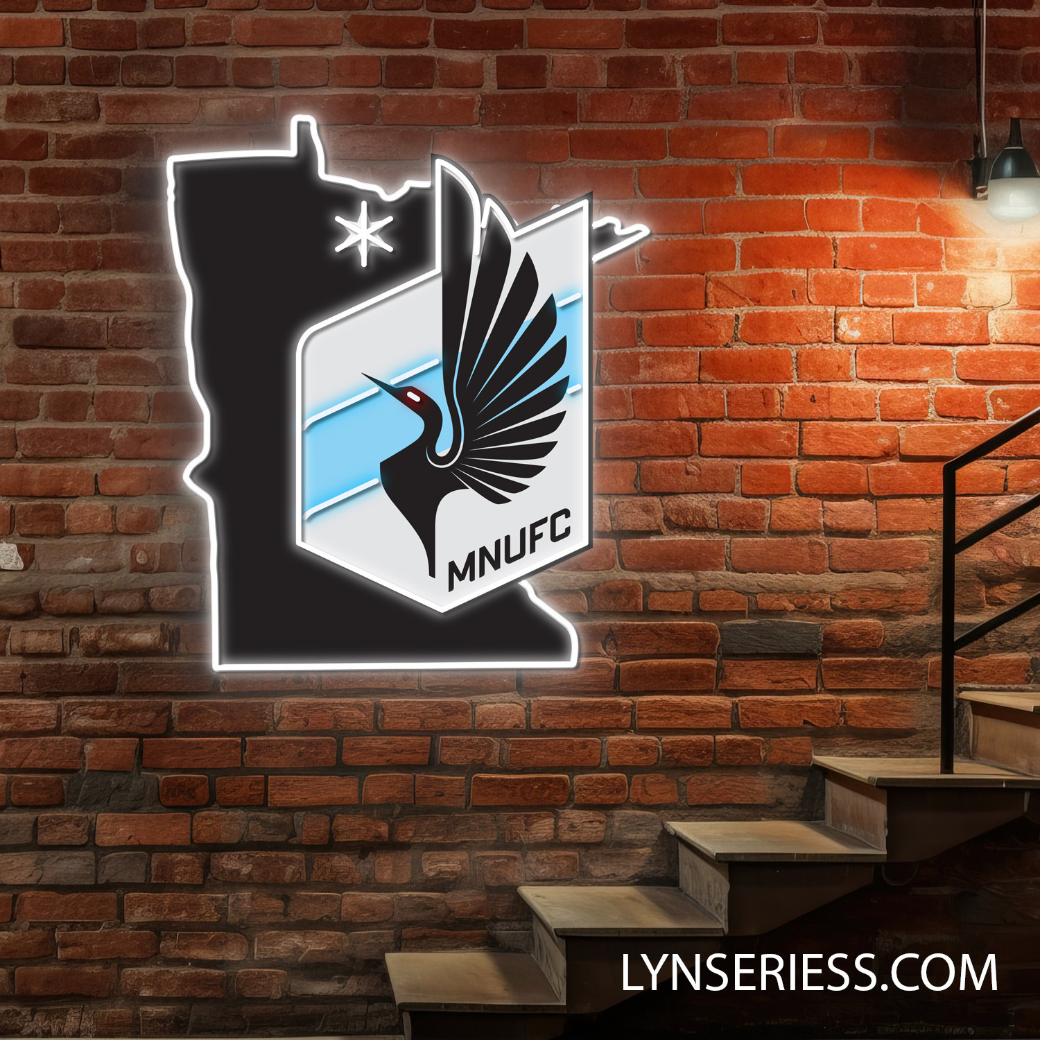 Minnesota United FC Minnesota State Map Neon LED Sign MLS Acrylic Artwork Wall Art Home Decor