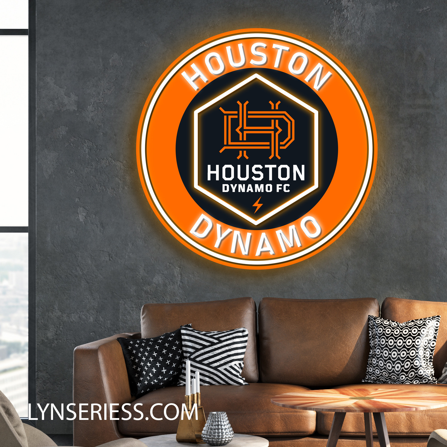 MLS Houston Dynamo Neon LED Sign Soccer Acrylic Artwork Wall Art Home Decor