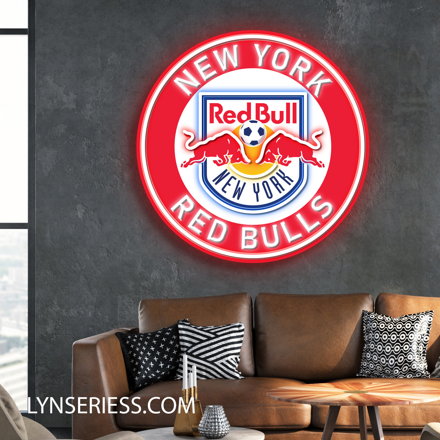 MLS New York Red Bulls Neon LED Sign Soccer Acrylic Artwork Wall Art Home Decor