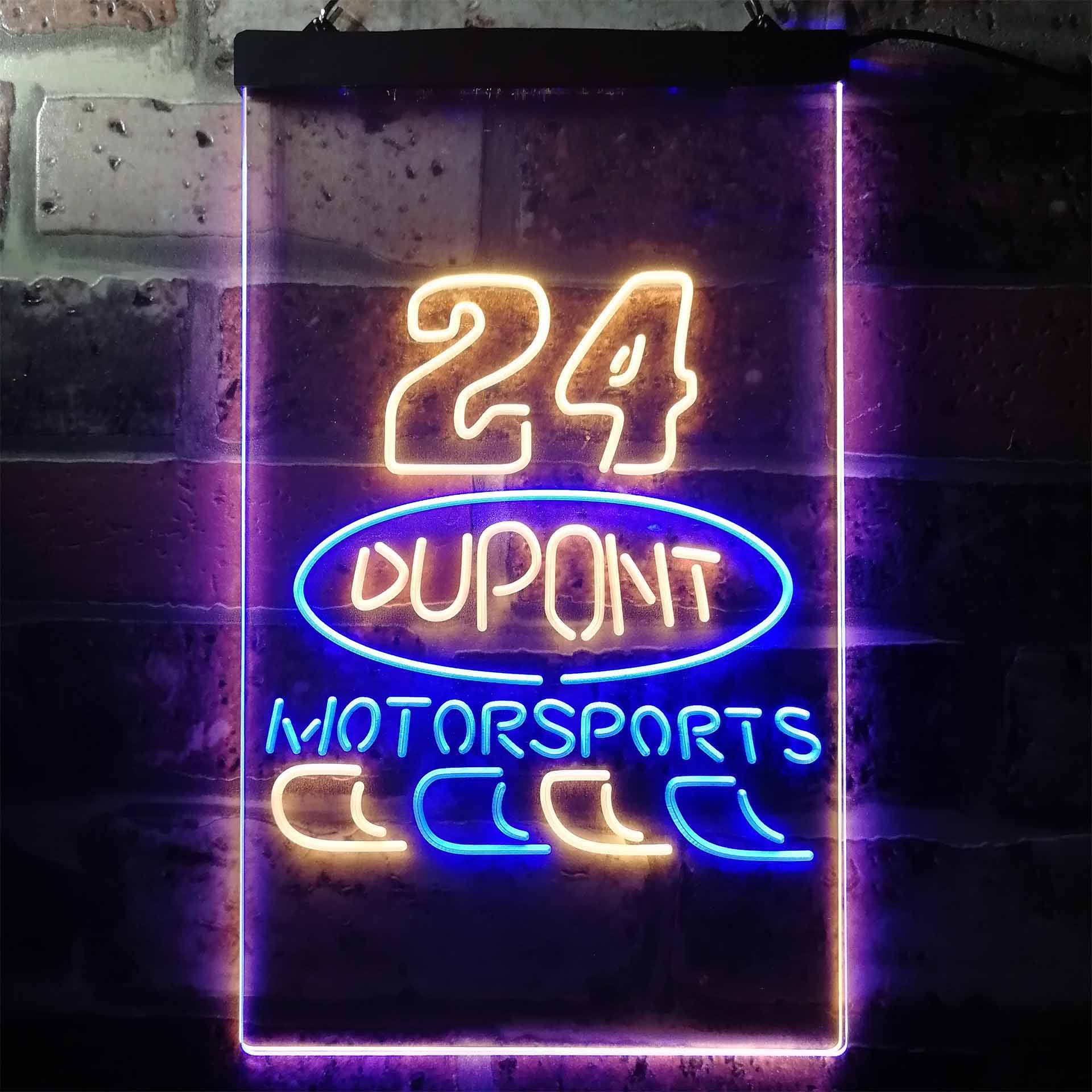 Motorsports #24 Dupont Garage LED Sign Home Bar Decor