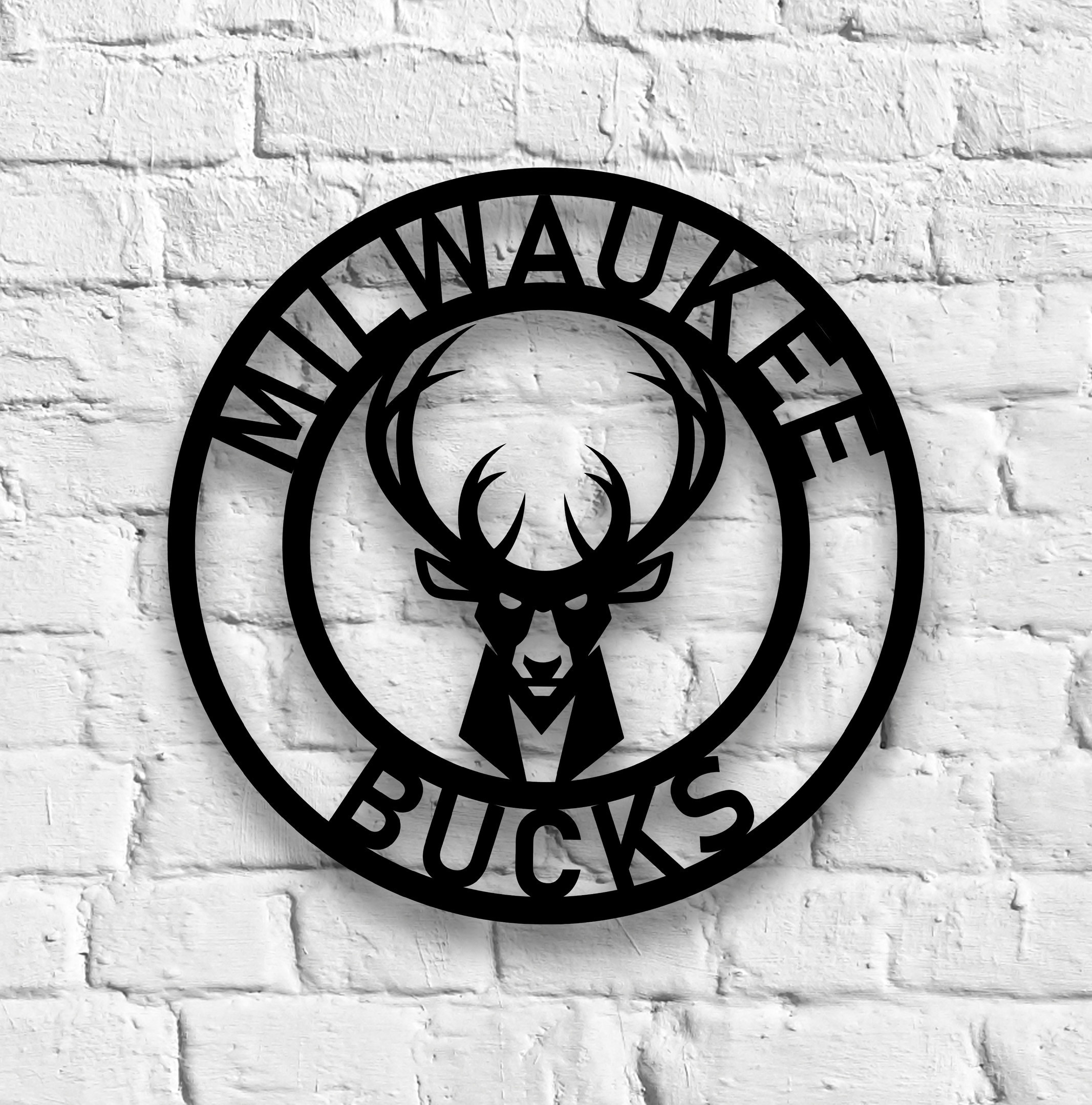 NBA Milwaukee Bucks Metal Sign LED Light Basketball Wall Art Home Decor