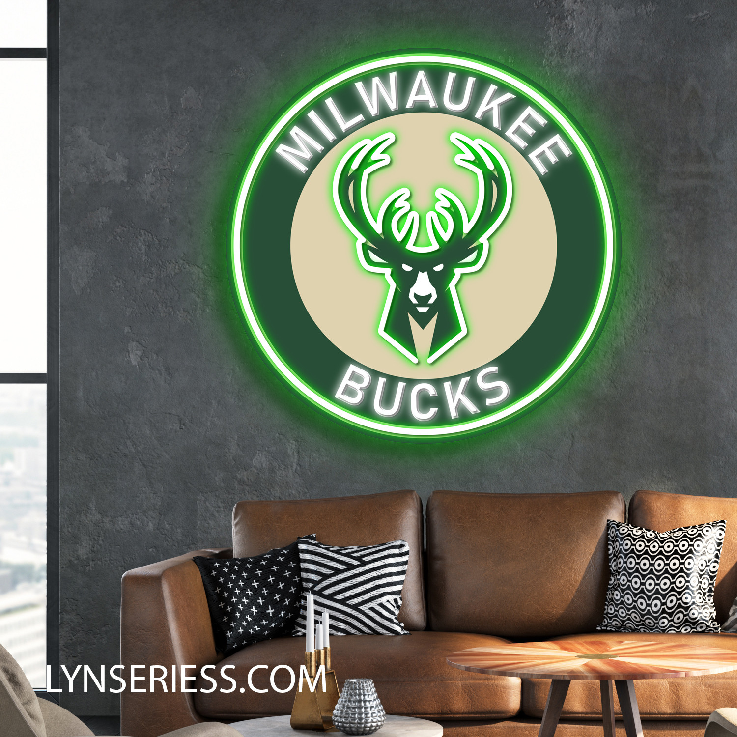 NBA Milwaukee Bucks Neon LED Sign Basketball Acrylic Artwork Wall Art Home Decor