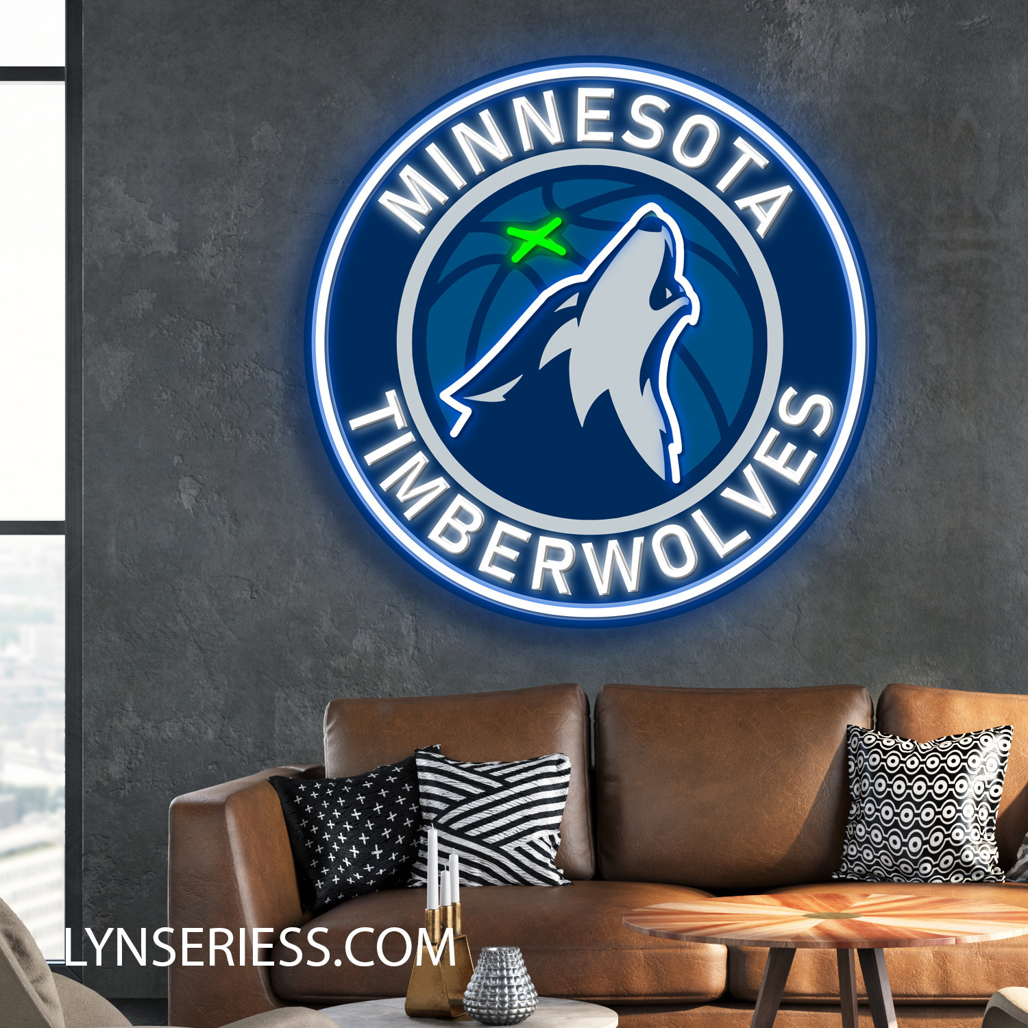 NBA Minnesota Timberwolves Neon LED Sign Basketball Acrylic Artwork Wall Art Home Decor