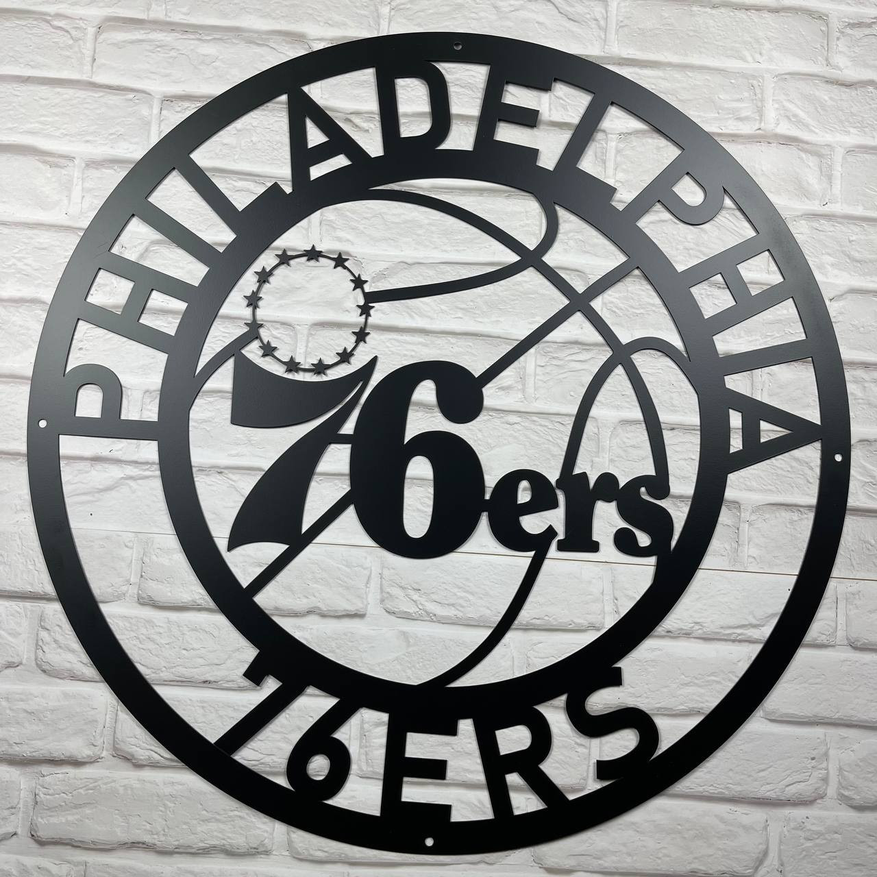 NBA PHILADELPHIA 76ERS Metal Sign LED Light Basketball Wall Art Home Decor