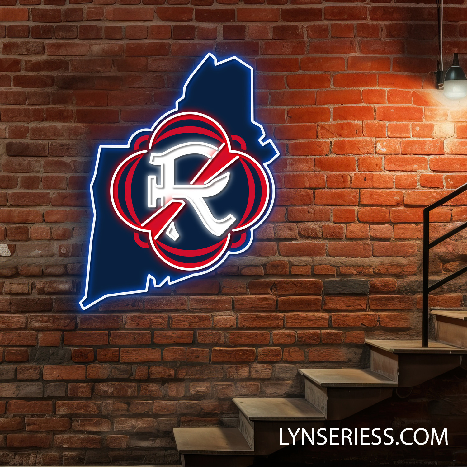 New England Revolution New England State Map Neon LED Sign MLS Acrylic Artwork Wall Art Home Decor