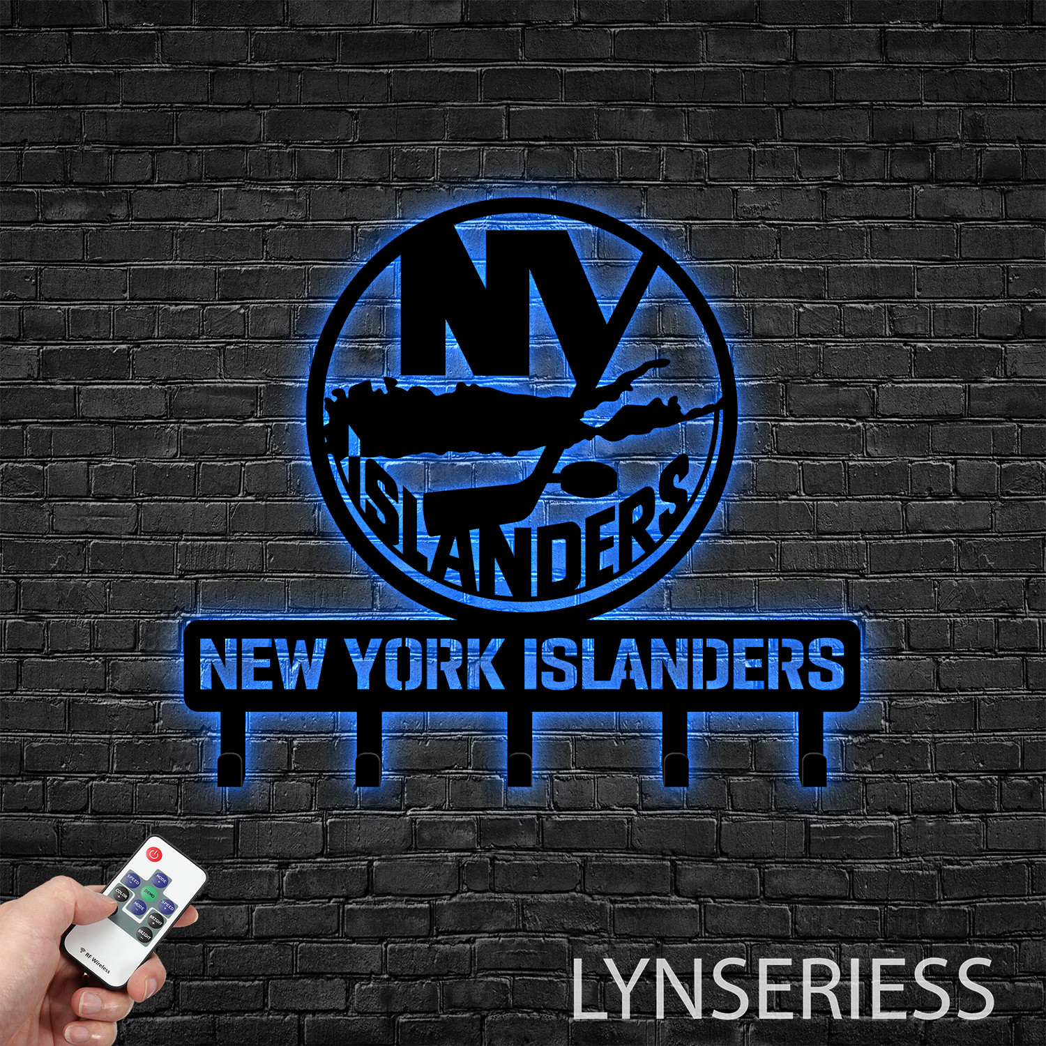 New York Islanders Metal Key Holder LED Light NHL Fan Wall Hanger