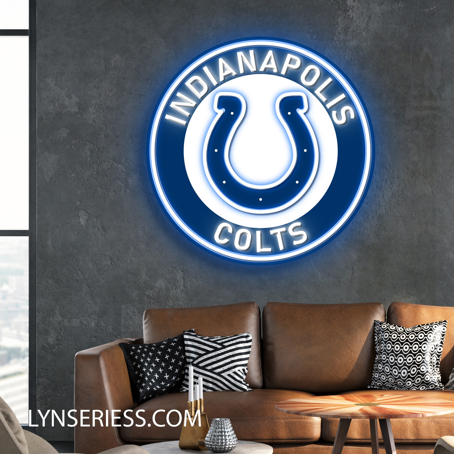 NFL Indianapolis Colts Neon LED Sign Football Acrylic Artwork Wall Art Home Decor