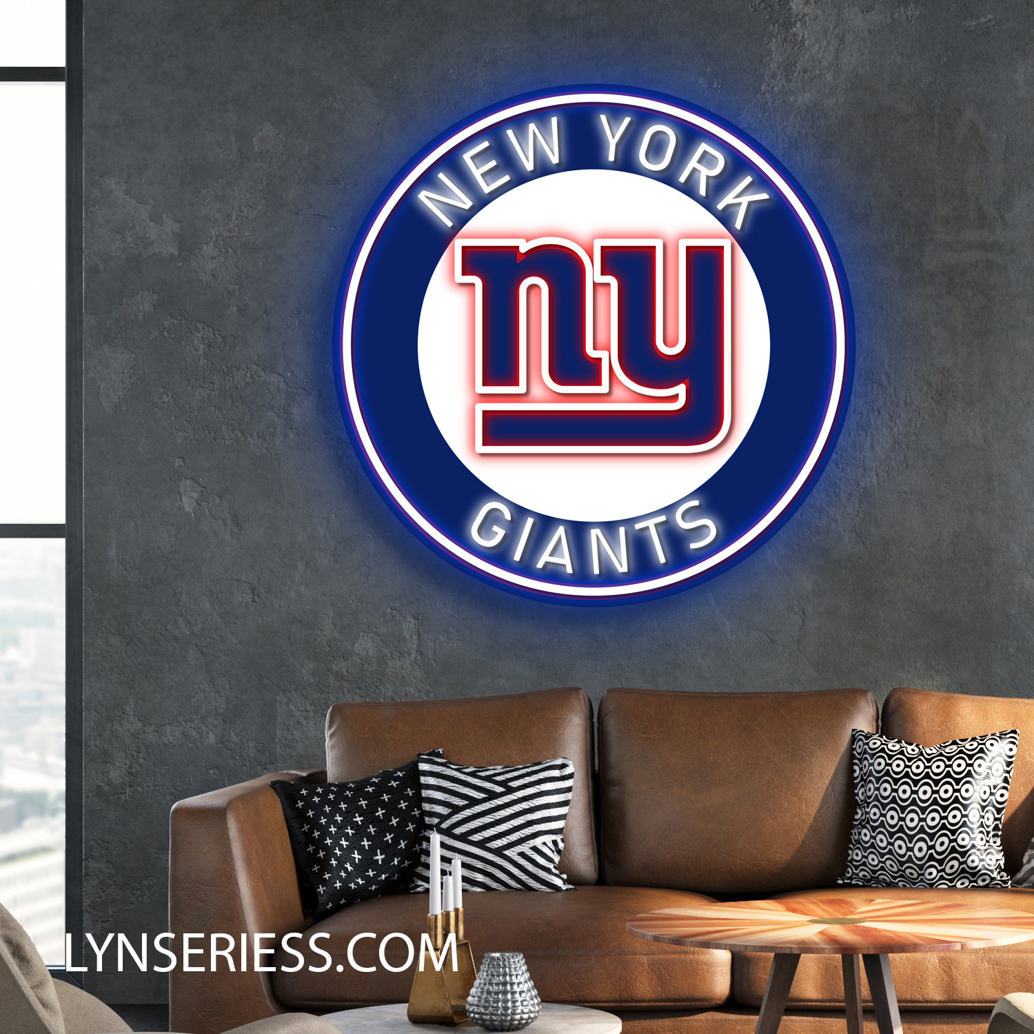 NFL New York Giants Neon LED Sign Football Acrylic Artwork Wall Art Home Decor