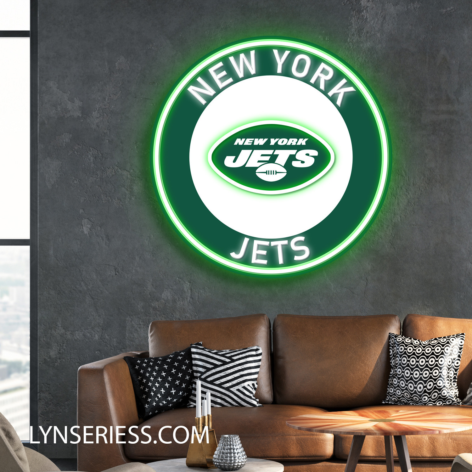 NFL New York Jets Neon LED Sign Football Acrylic Artwork Wall Art Home Decor