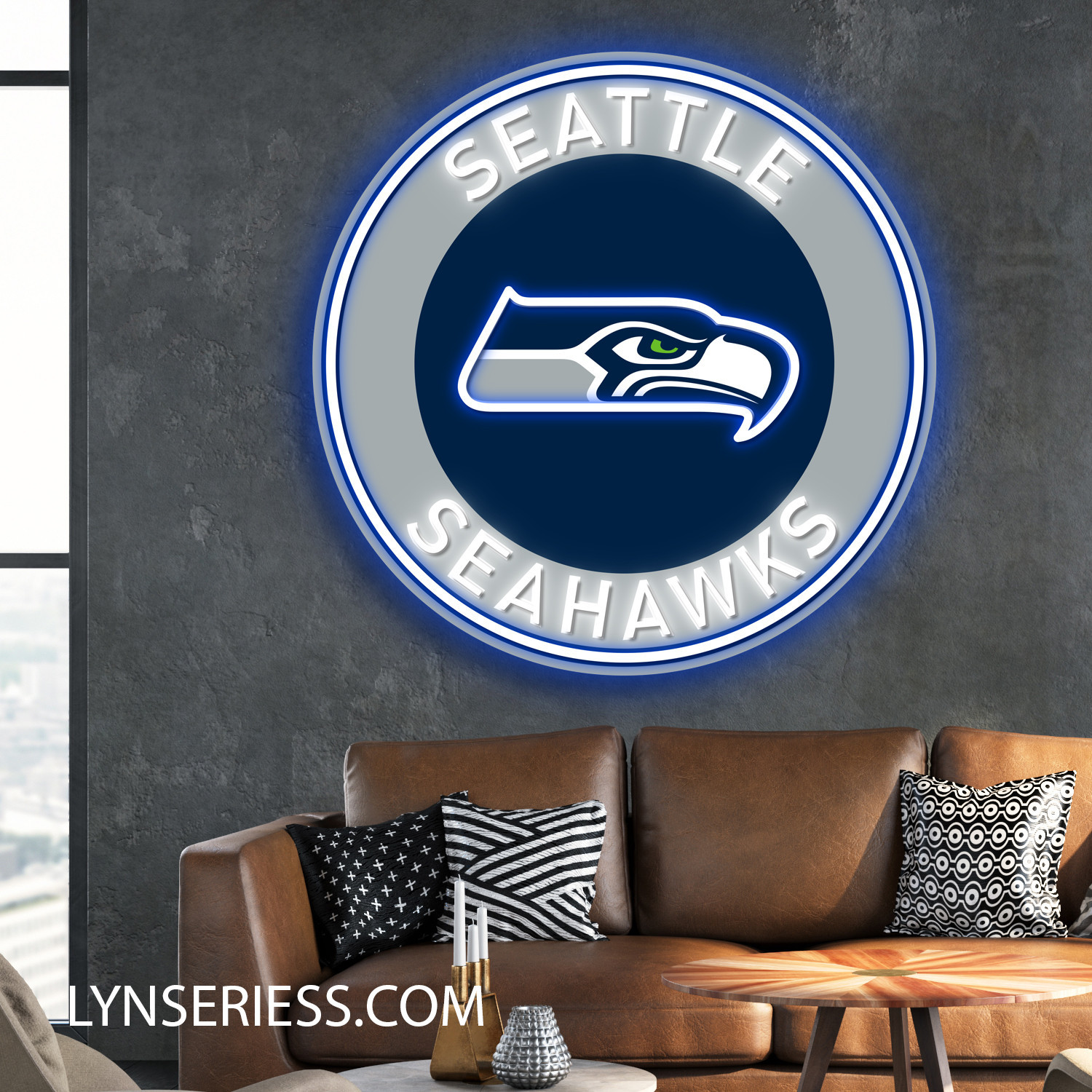 NFL Seattle Seahawks Neon LED Sign Football Acrylic Artwork Wall Art Home Decor