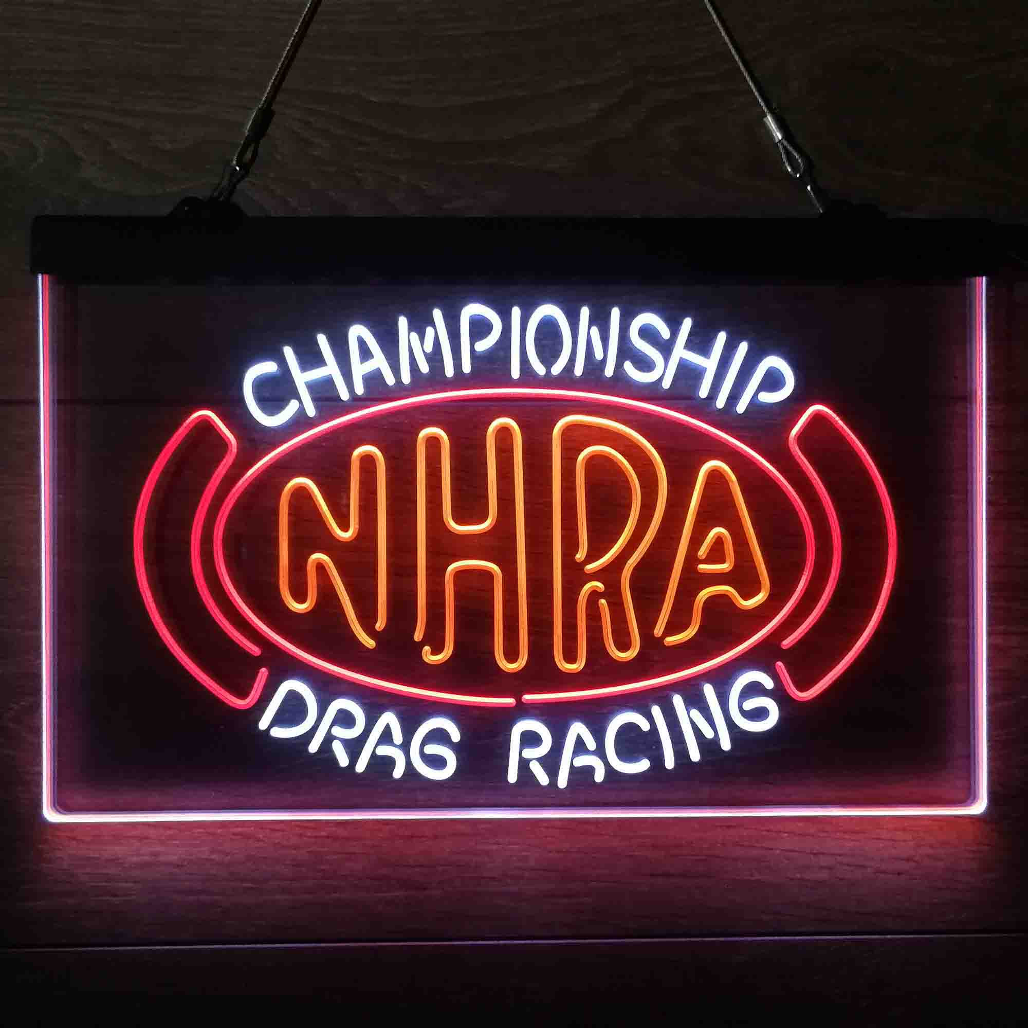 NHRA Drag Racing 3-Color LED Sign Home Bar Decor