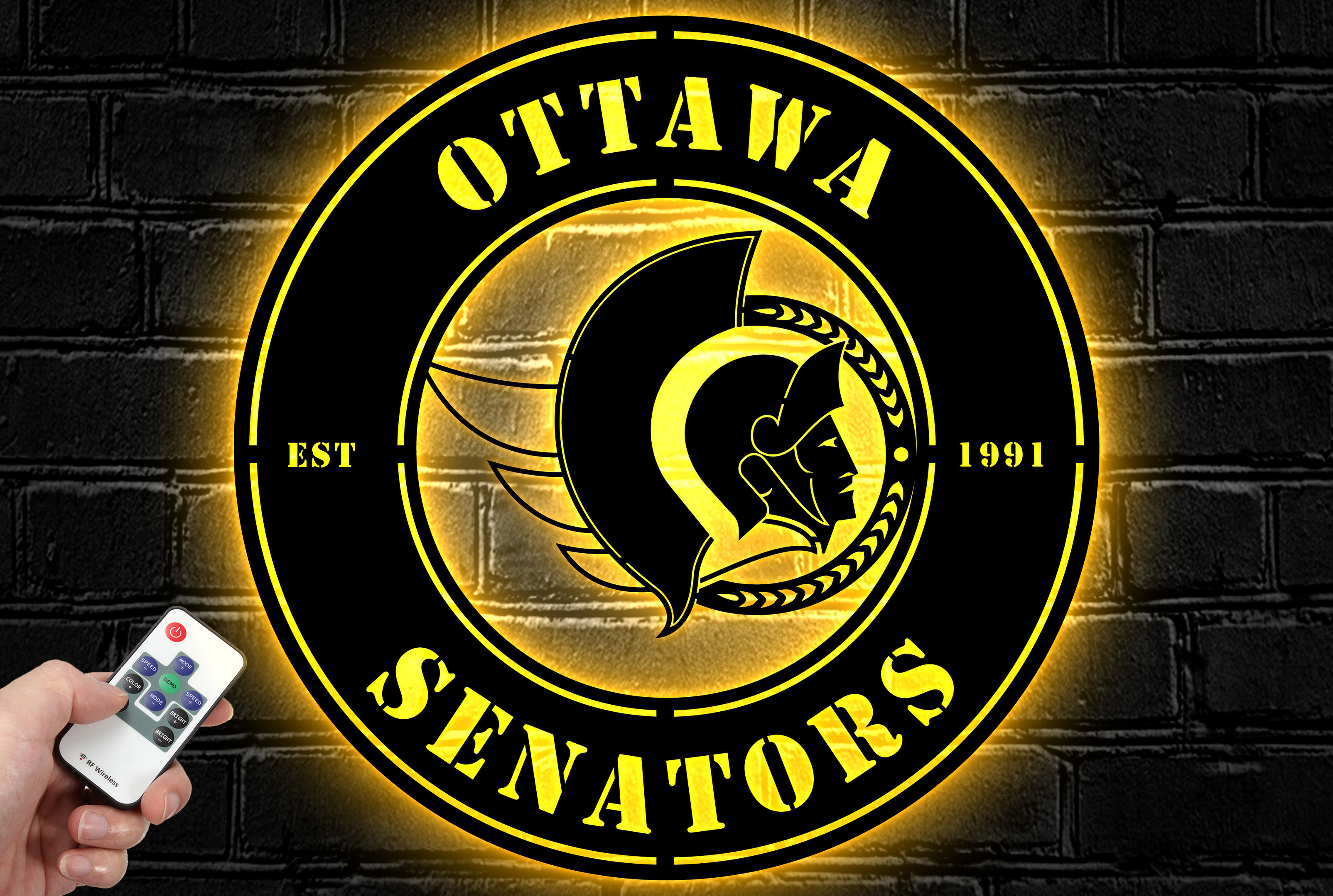 Ottawa Senators Metal Sign LED Light NHL Wall Art Home Decor