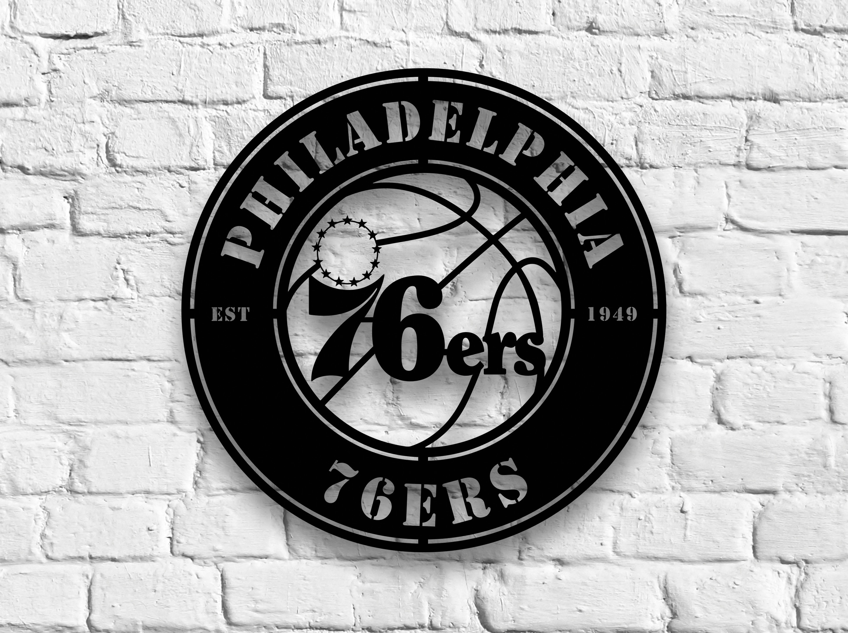 Philadelphia 76ers Metal Sign LED Light NBA Wall Art Home Decor