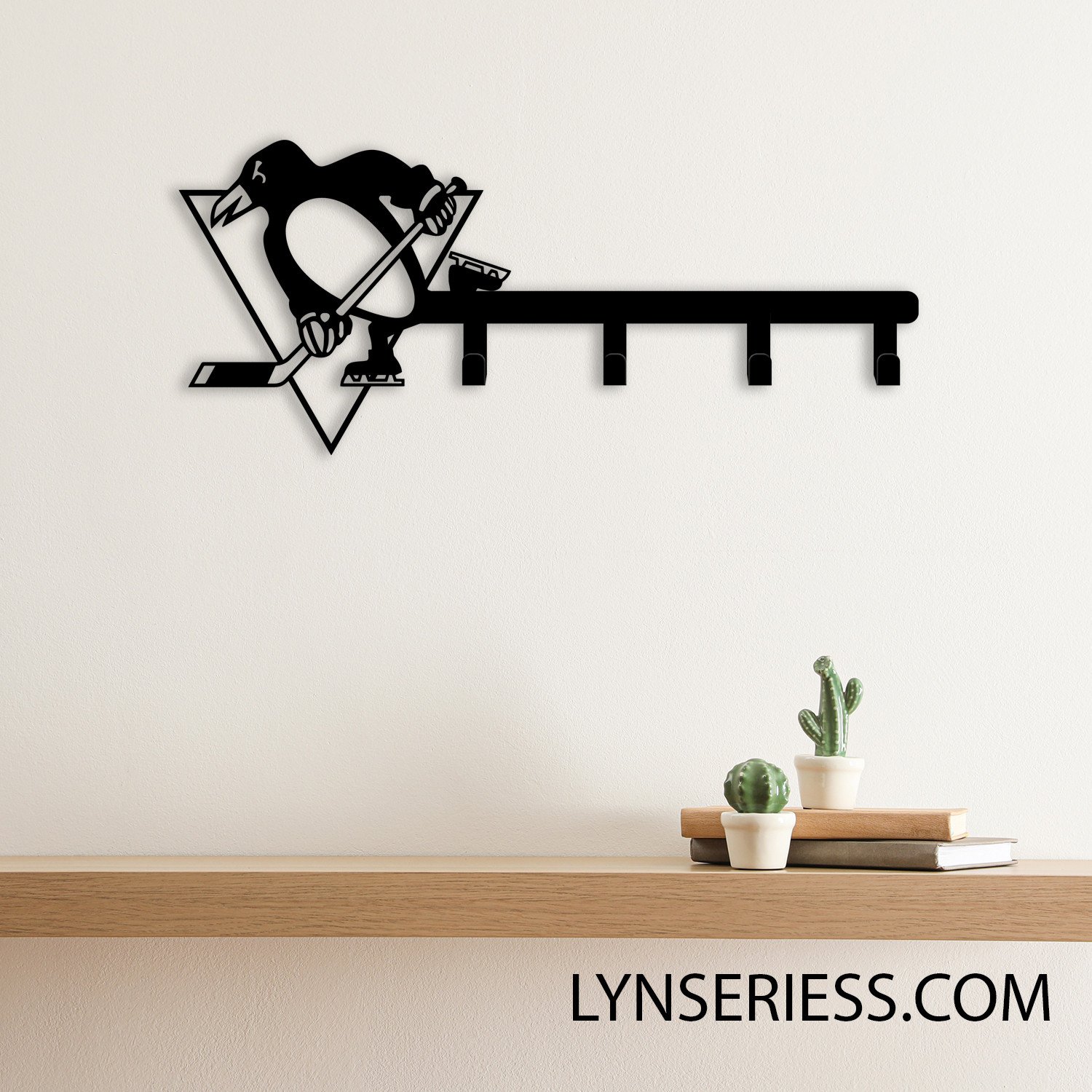 Pittsburgh Penguins Metal Key Hooks NHL Fan Wall Hanger