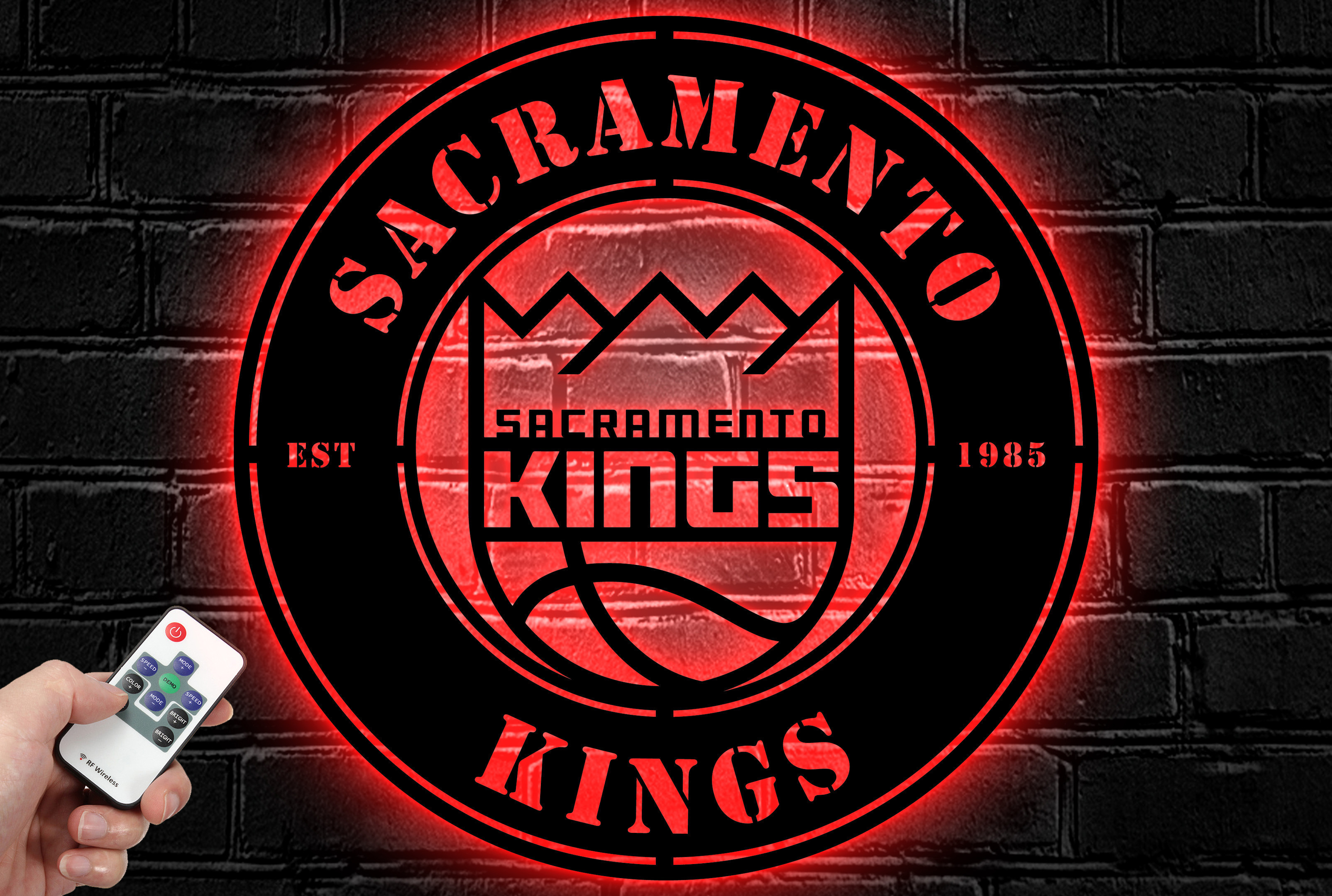 Sacramento Kings Metal Sign LED Light NBA Wall Art Home Decor