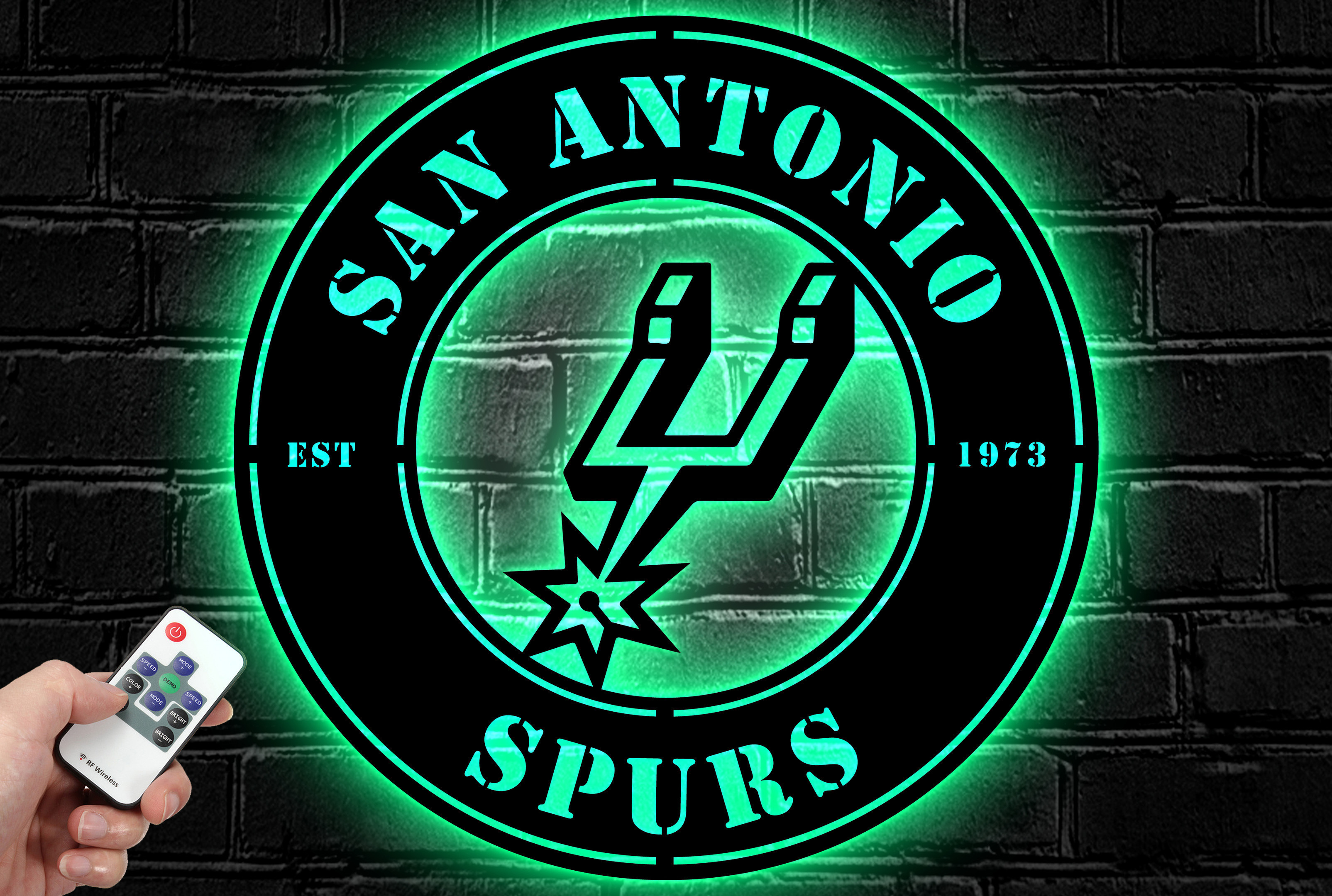 San Antonio Spurs Metal Sign LED Light NBA Wall Art Home Decor