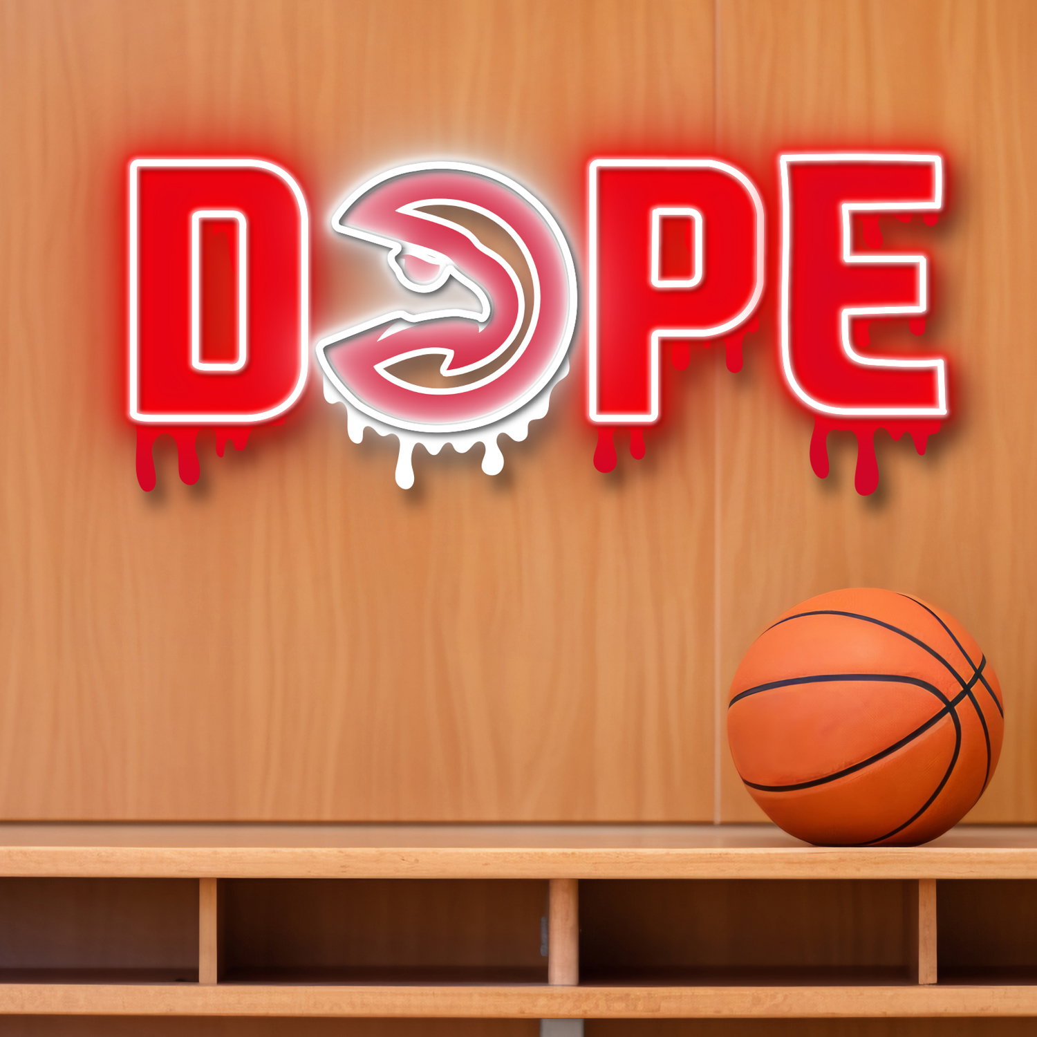 Dripping Dope Atlanta Hawks Neon LED Sign NBA Fan Acrylic Wall Art Home Decor