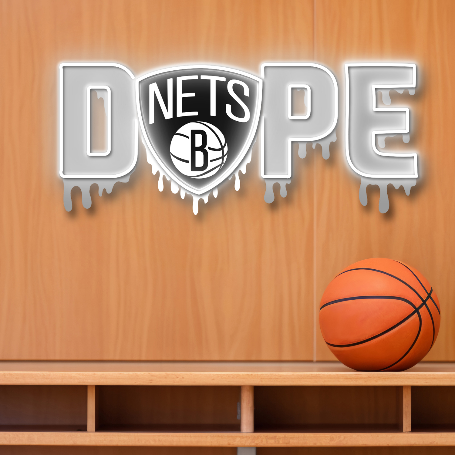 Dripping Dope Brooklyn Nets Neon LED Sign NBA Fan Acrylic Wall Art Home Decor