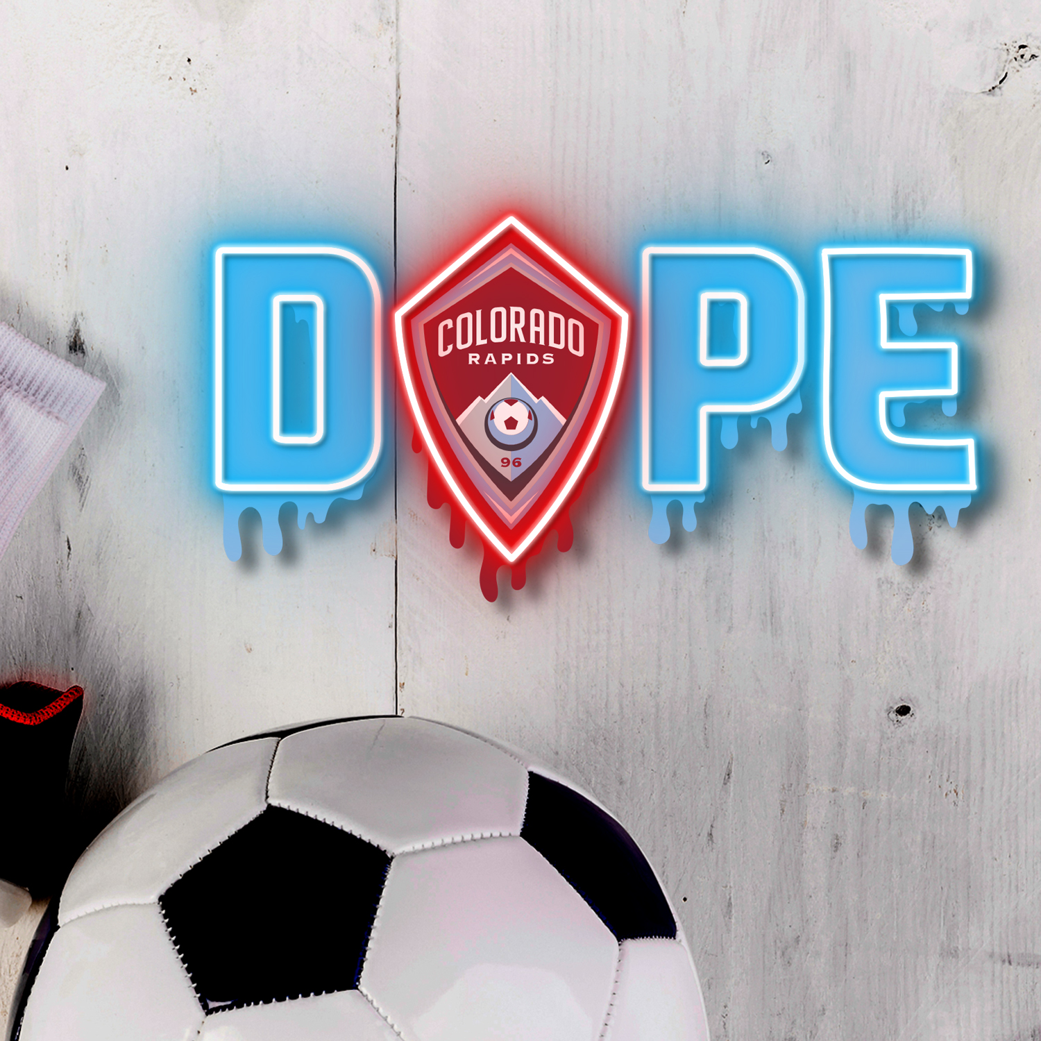 Dripping Dope Colorado Rapids FC Neon LED Sign MLS Fan Acrylic Wall Art Home Decor