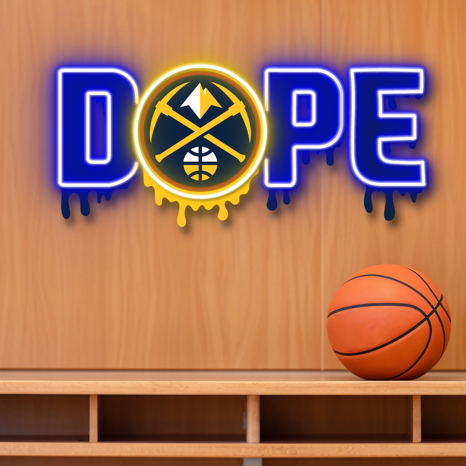 Dripping Dope Denver Nuggets Neon LED Sign NBA Fan Acrylic Wall Art Home Decor
