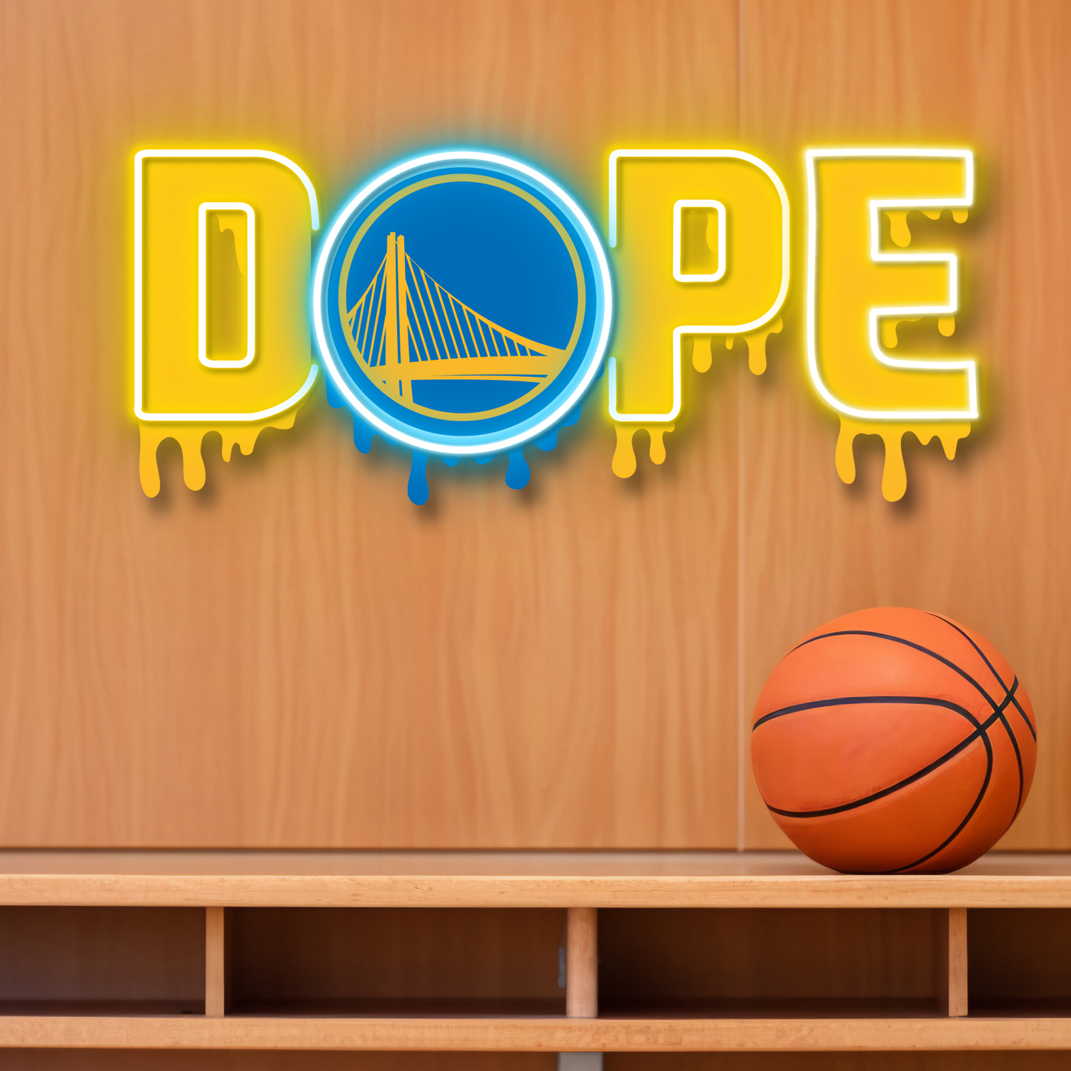 Dripping Dope Golden State Warriors Neon LED Sign NBA Fan Acrylic Wall Art Home Decor
