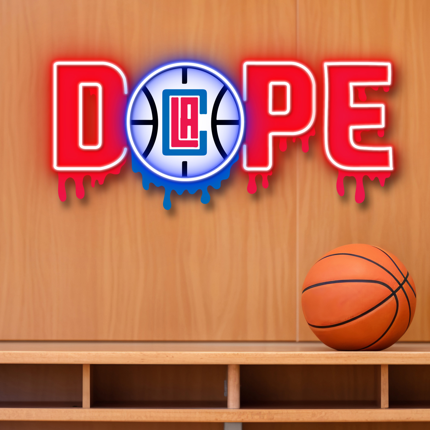 Dripping Dope Los Angeles Clippers Neon LED Sign NBA Fan Acrylic Wall Art Home Decor