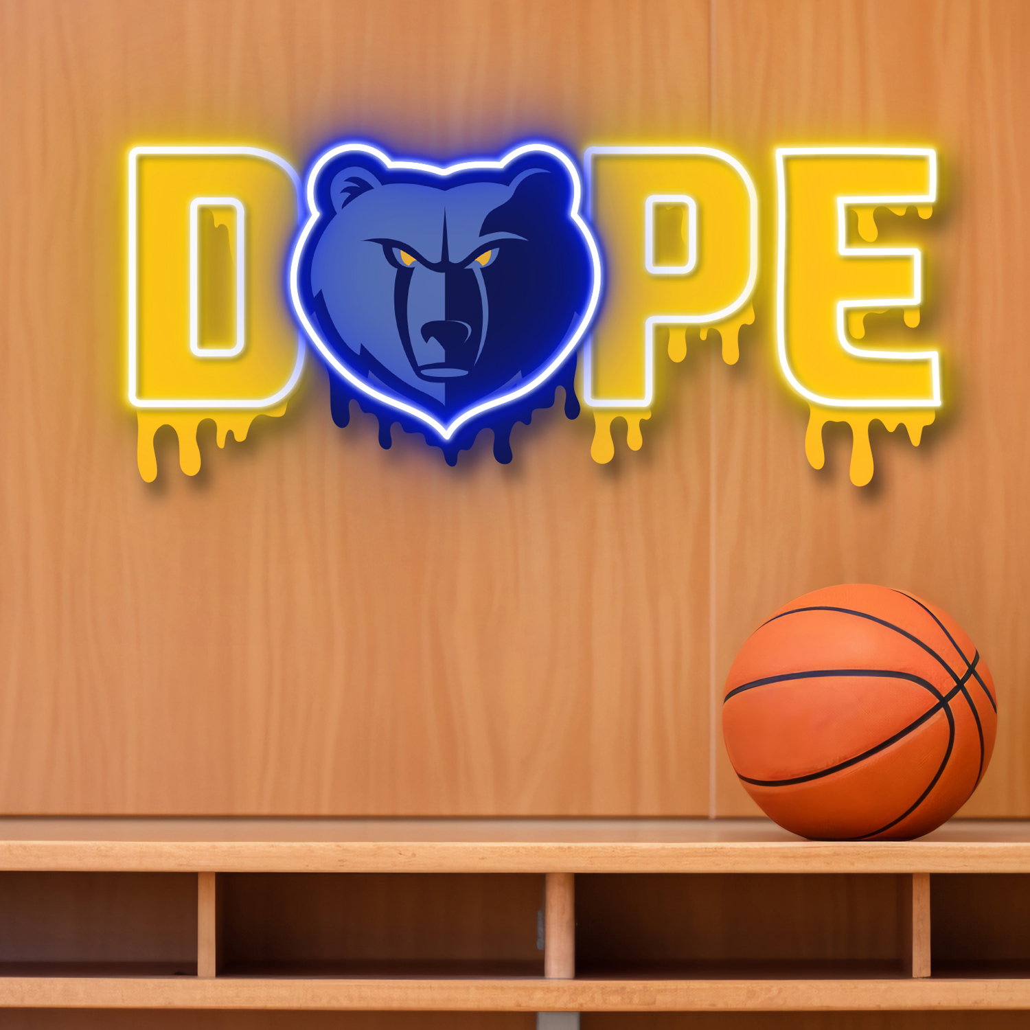 Dripping Dope Memphis Grizzlies Neon LED Sign NBA Fan Acrylic Wall Art Home Decor
