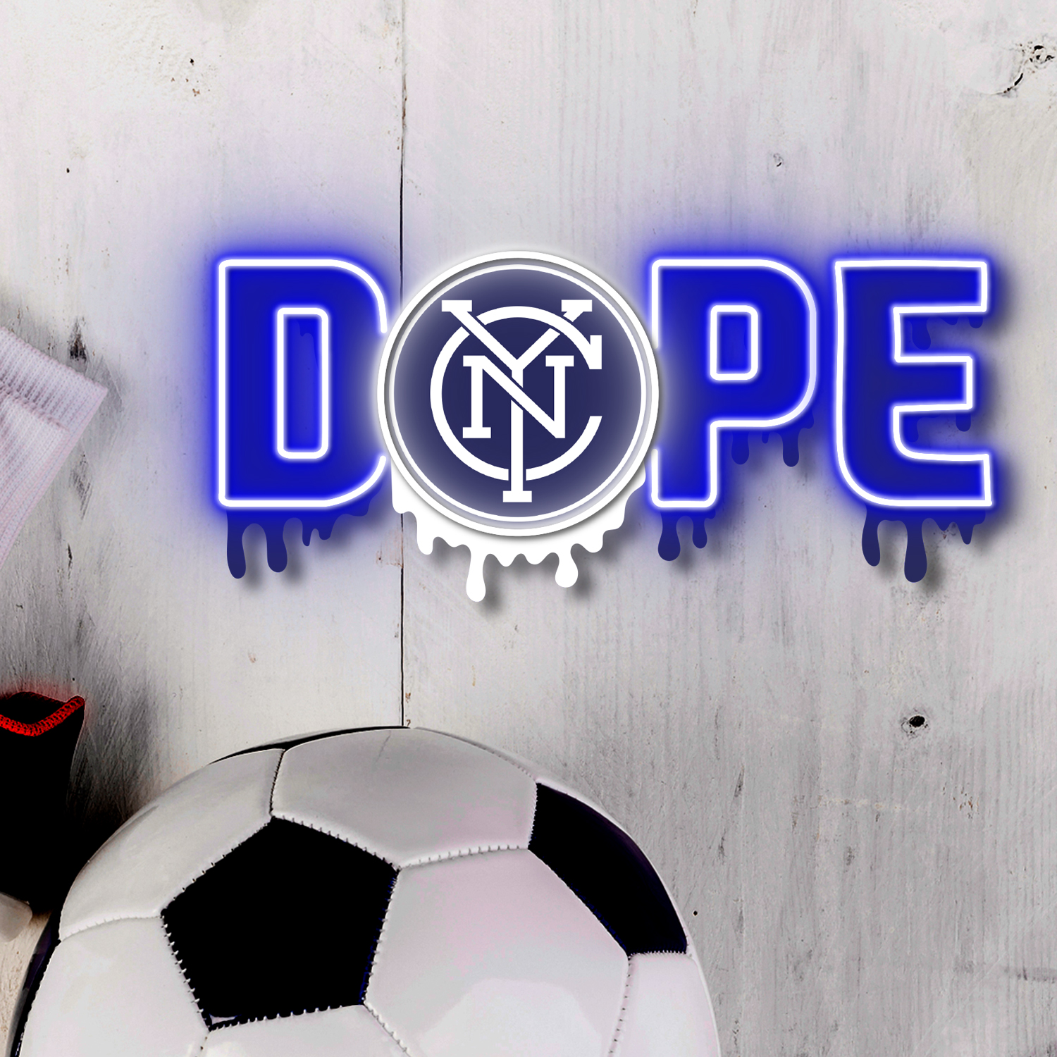 Dripping Dope New York City FC Neon LED Sign MLS Fan Acrylic Wall Art Home Decor