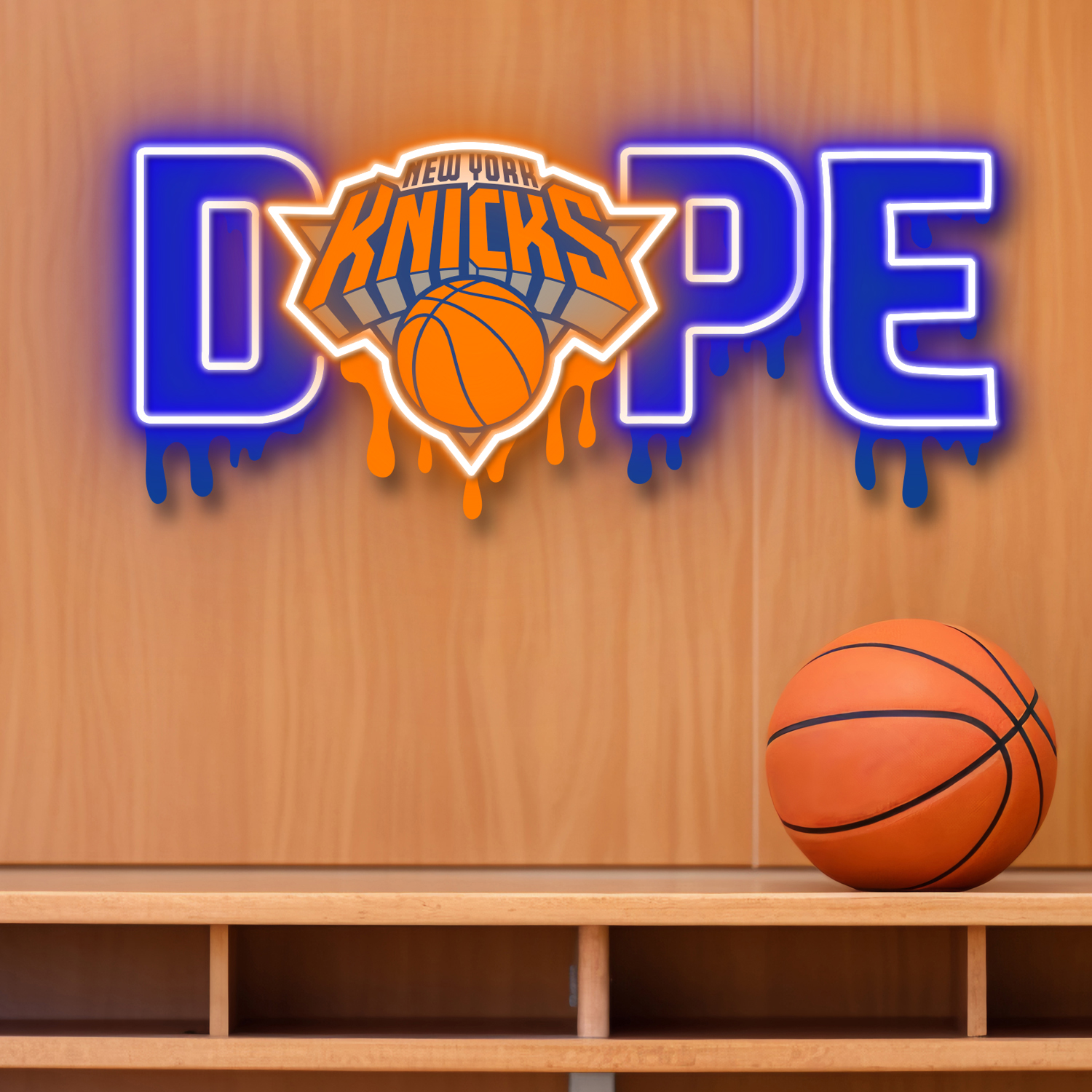 Dripping Dope New York Knicks Neon LED Sign NBA Fan Acrylic Wall Art Home Decor