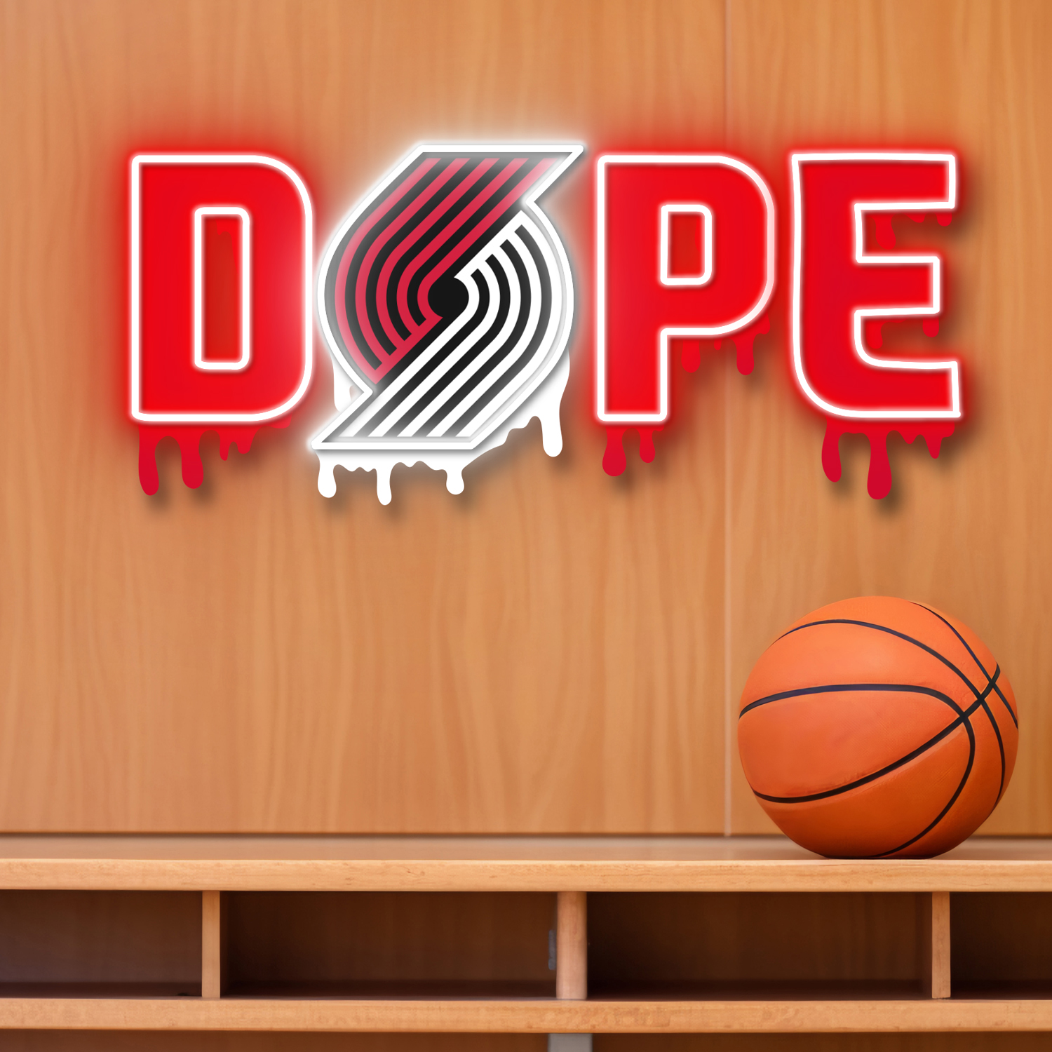 Dripping Dope Portland Trail Blazers Neon LED Sign NBA Fan Acrylic Wall Art Home Decor