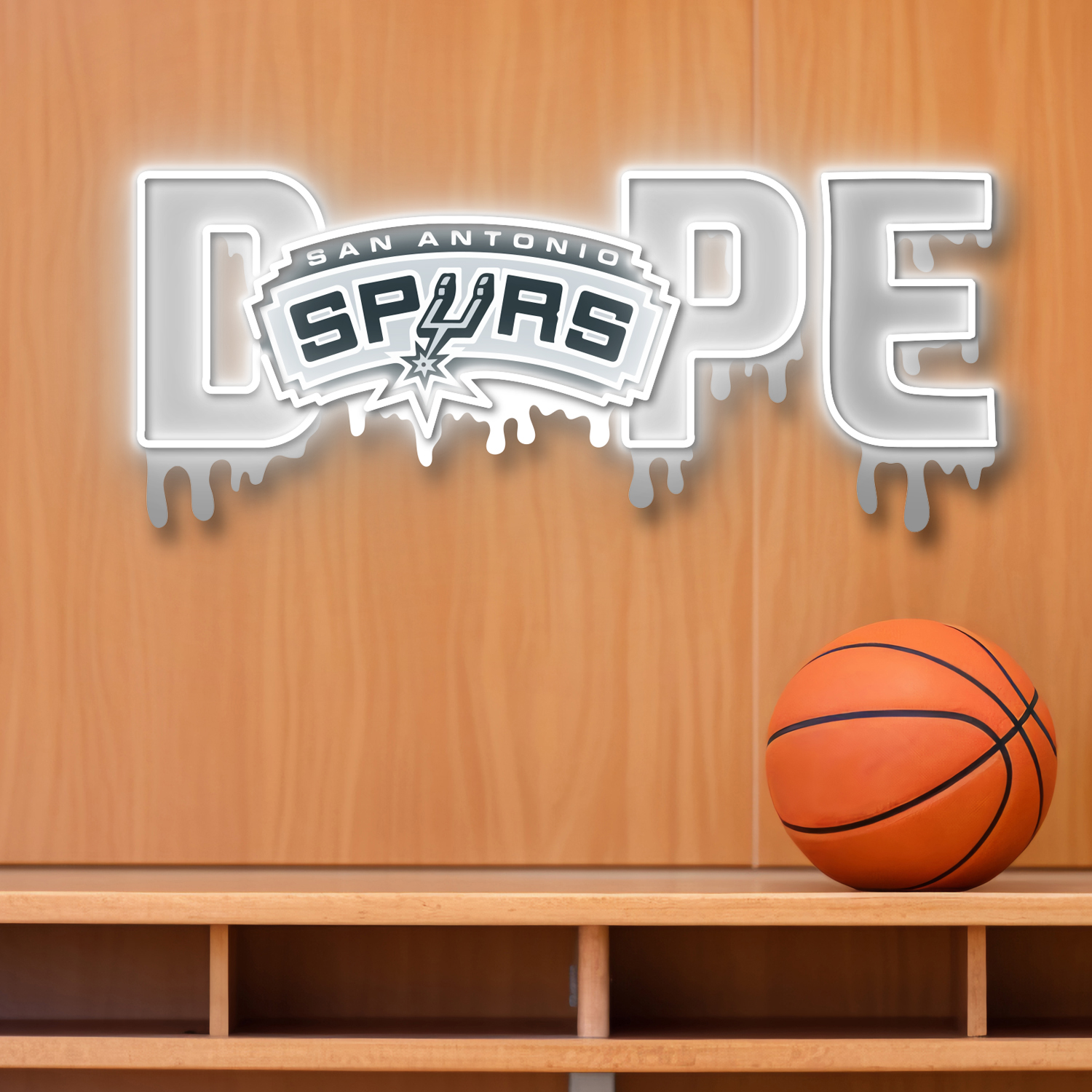 Dripping Dope San Antonio Spurs Neon LED Sign NBA Fan Acrylic Wall Art Home Decor