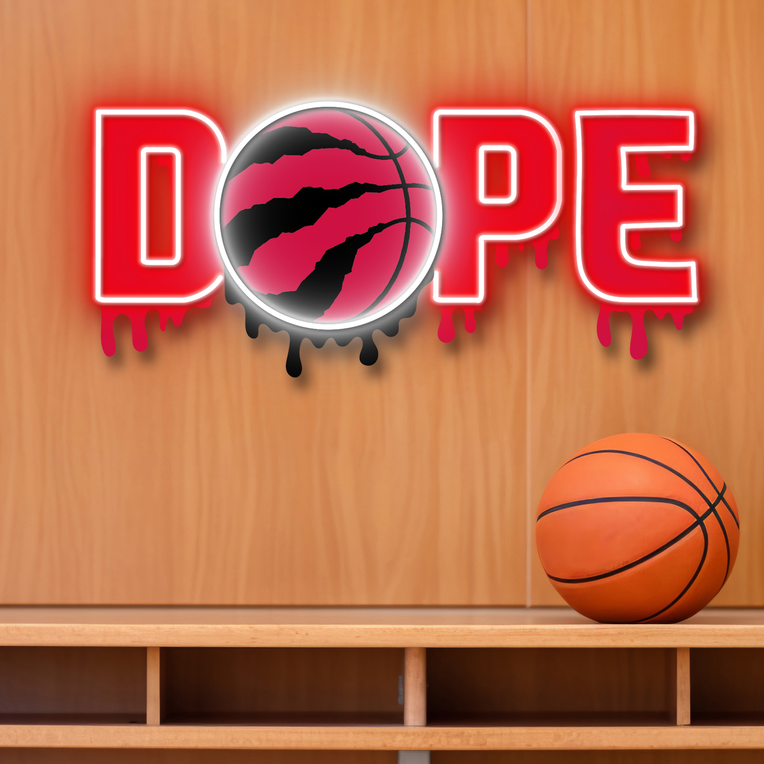 Dripping Dope Toronto Raptors Neon LED Sign NBA Fan Acrylic Wall Art Home Decor