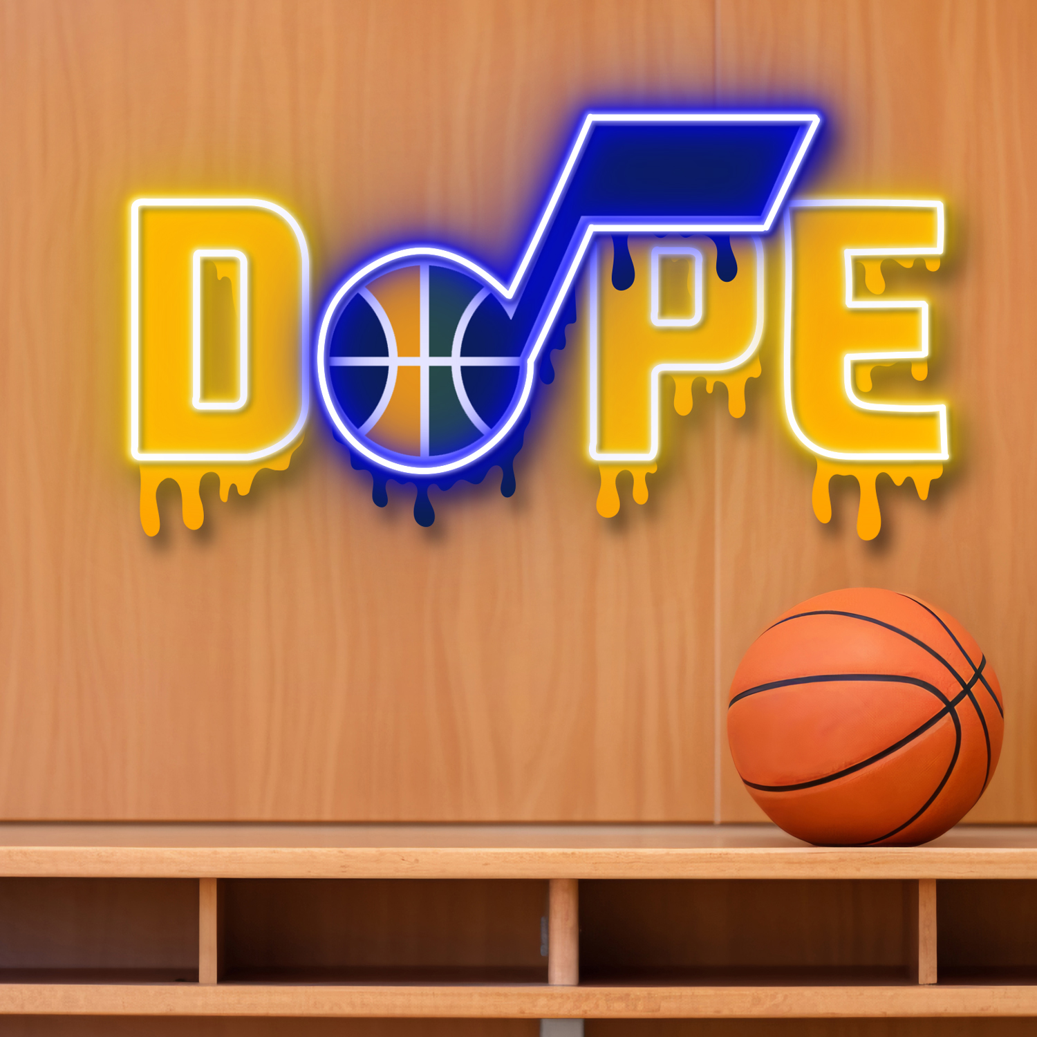 Dripping Dope Utah Jazz Neon LED Sign NBA Fan Acrylic Wall Art Home Decor