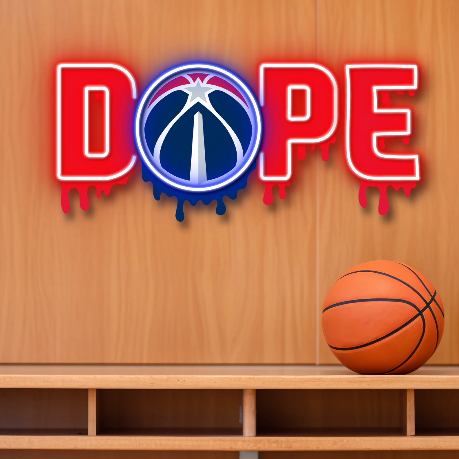 Dripping Dope Washington Wizards Neon LED Sign NBA Fan Acrylic Wall Art Home Decor