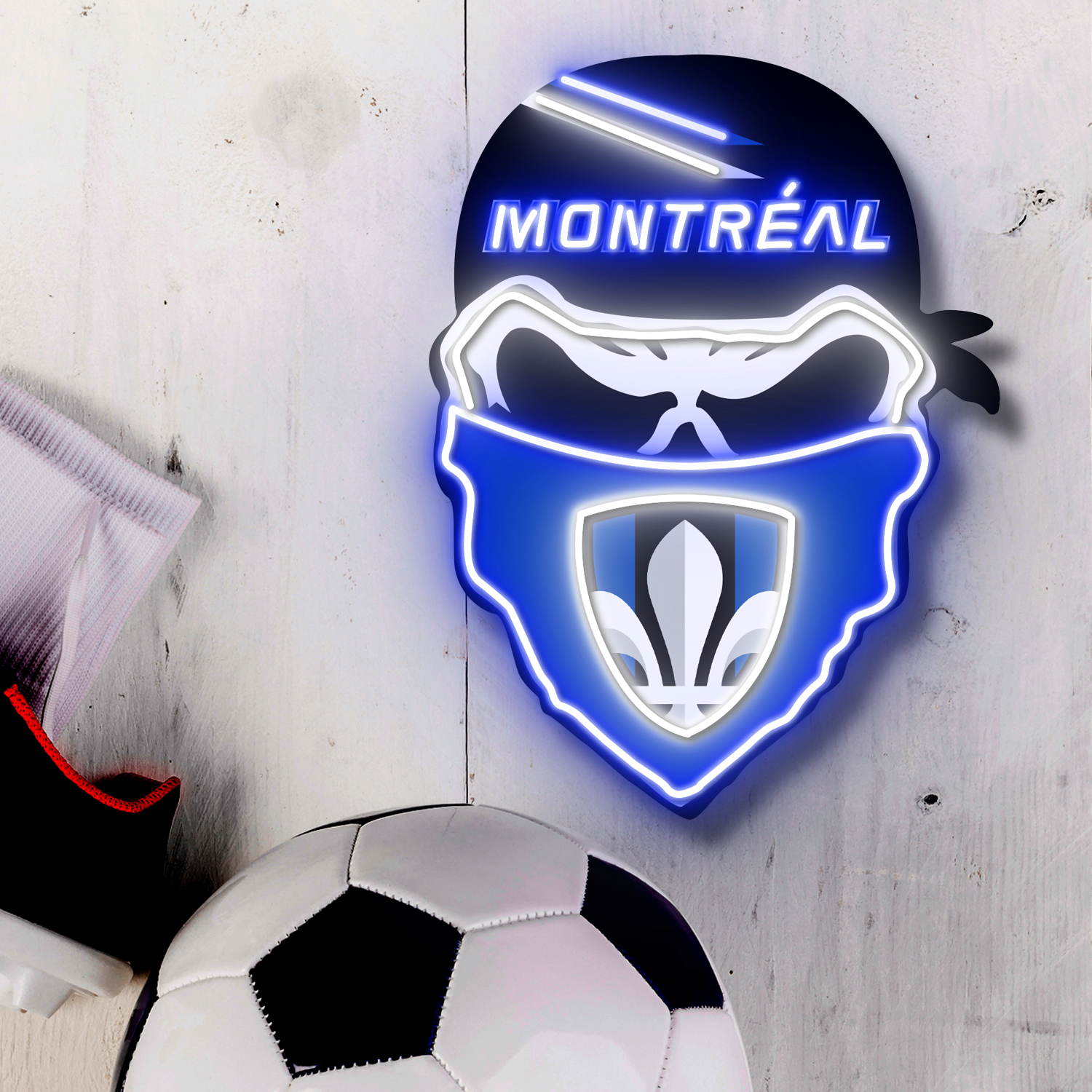 CF Montreal Skull Neon LED Sign MLS Acrylic Artwork Home Decor